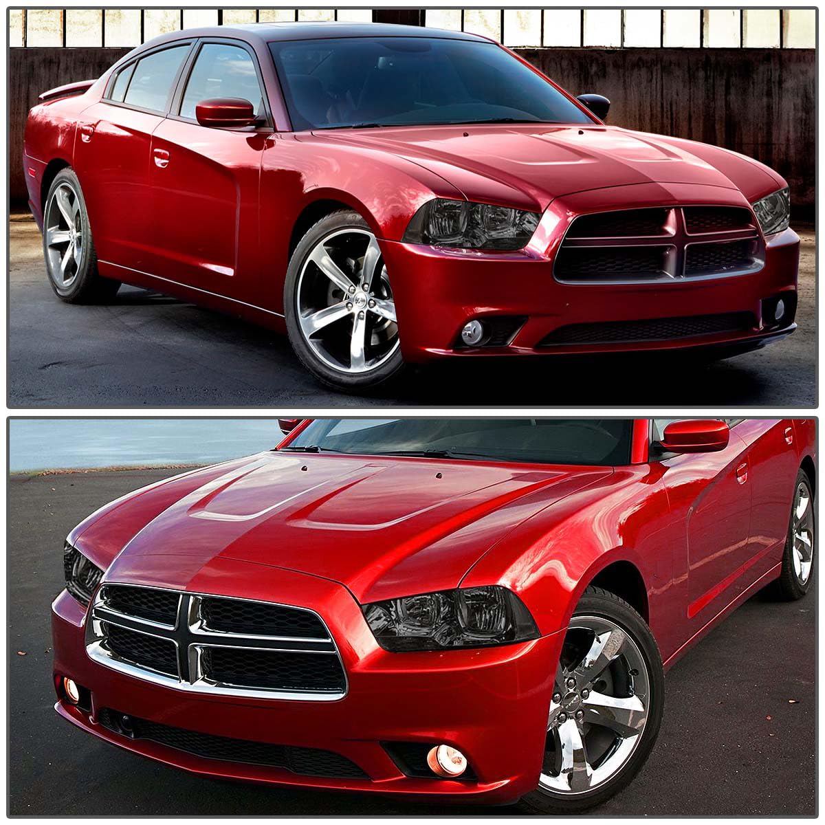 DNA MOTORING HL-OH-CHA11-SM-CL1 Smoke Lens Headlights for 2011-2014 Dodge Charger - Black Housing LED Projector Headlamps - Upgrade Your Ride for Night Driving & Custom Look