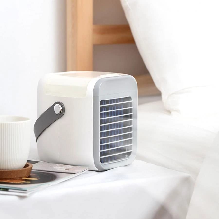 Portable Mini Handheld Blower Fan - Personal Air Cooler & Conditioner for Home, Office, Desktop | Compact Cooling Fan with USB Power | Perfect for Bedroom, Dorm, Travel & Outdoor Use (Gray)