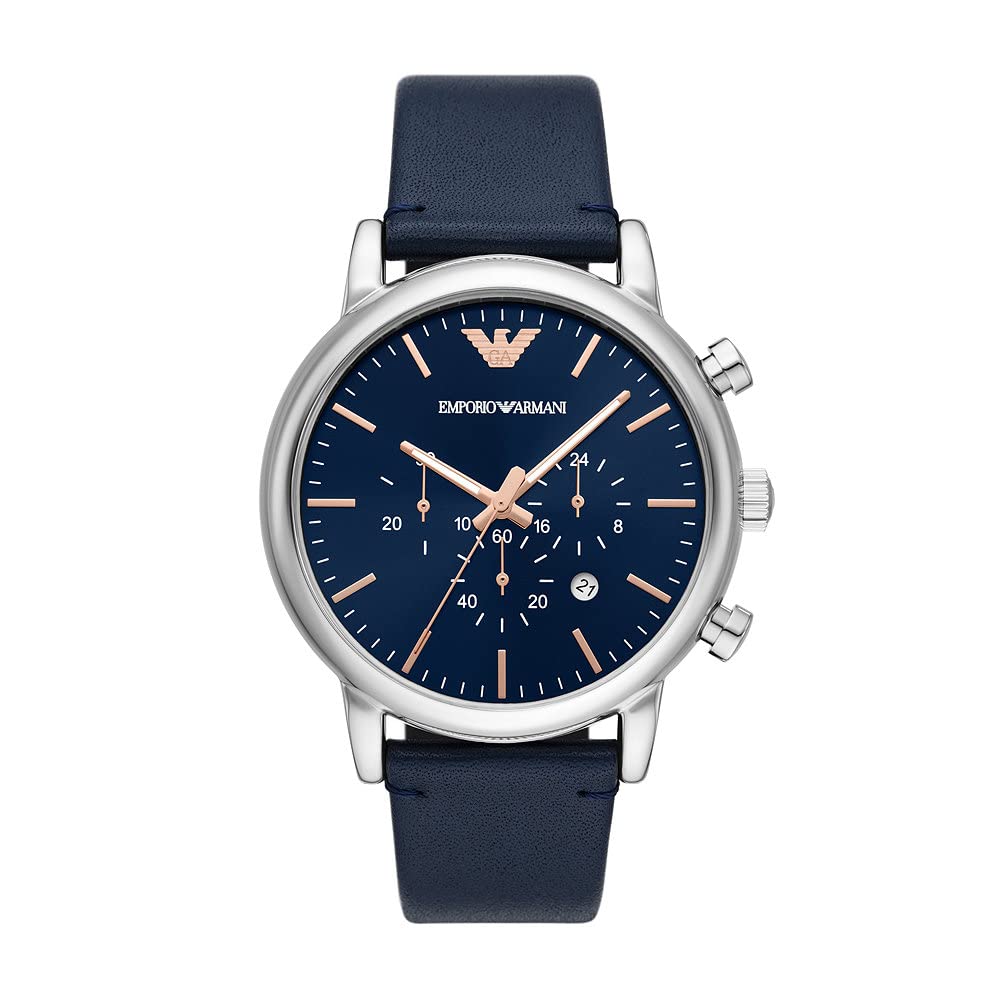 Emporio Armani Silver Men's Watch - Luxury Stainless Steel Analog Watch for Men - Perfect for Business, Formal Events & Everyday Wear