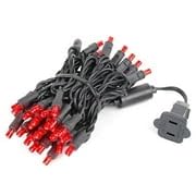 50 LED Christmas Mini Lights - Outdoor Waterproof String Lights for Patio, Garden, Party Decor - Red Bulbs with Black Wire (11 Feet) - Perfect for Holiday, Wedding & Backyard Lighting