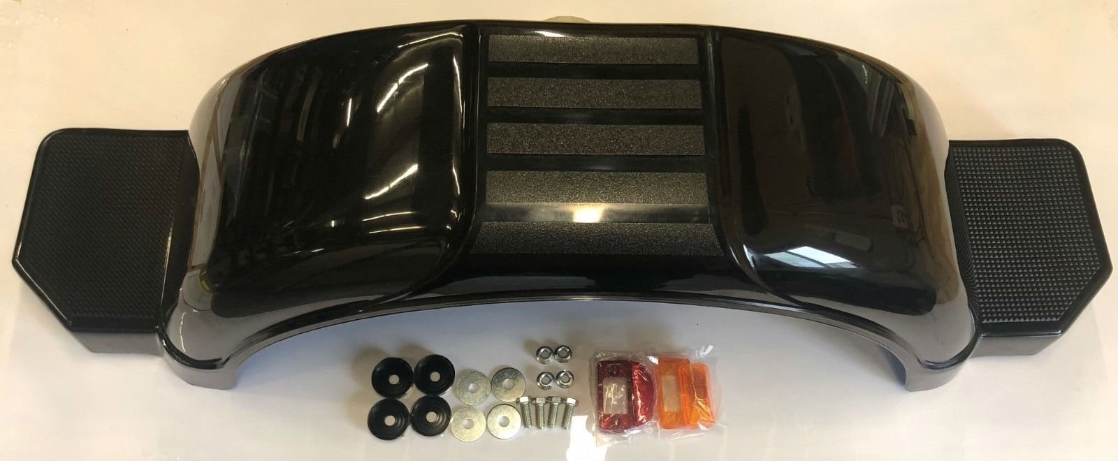 Shorelander SK0329-03 10 Inch Black Poly Fender with Lights & Hardware - Boat Dock Bumper for Marine Protection & Safety