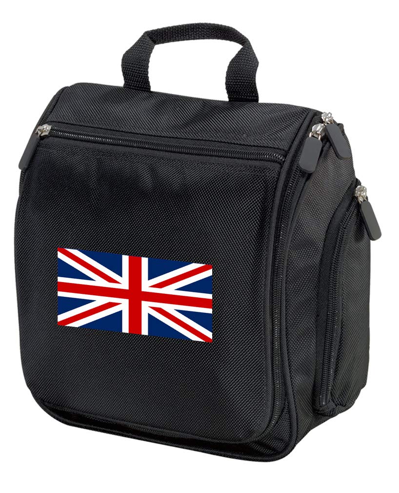 UK Flag Toiletry Bag | Hanging Travel Organizer for Men | British Themed Shaving Kit | Waterproof Overnight Bag for Camping, Gym & Business Trips