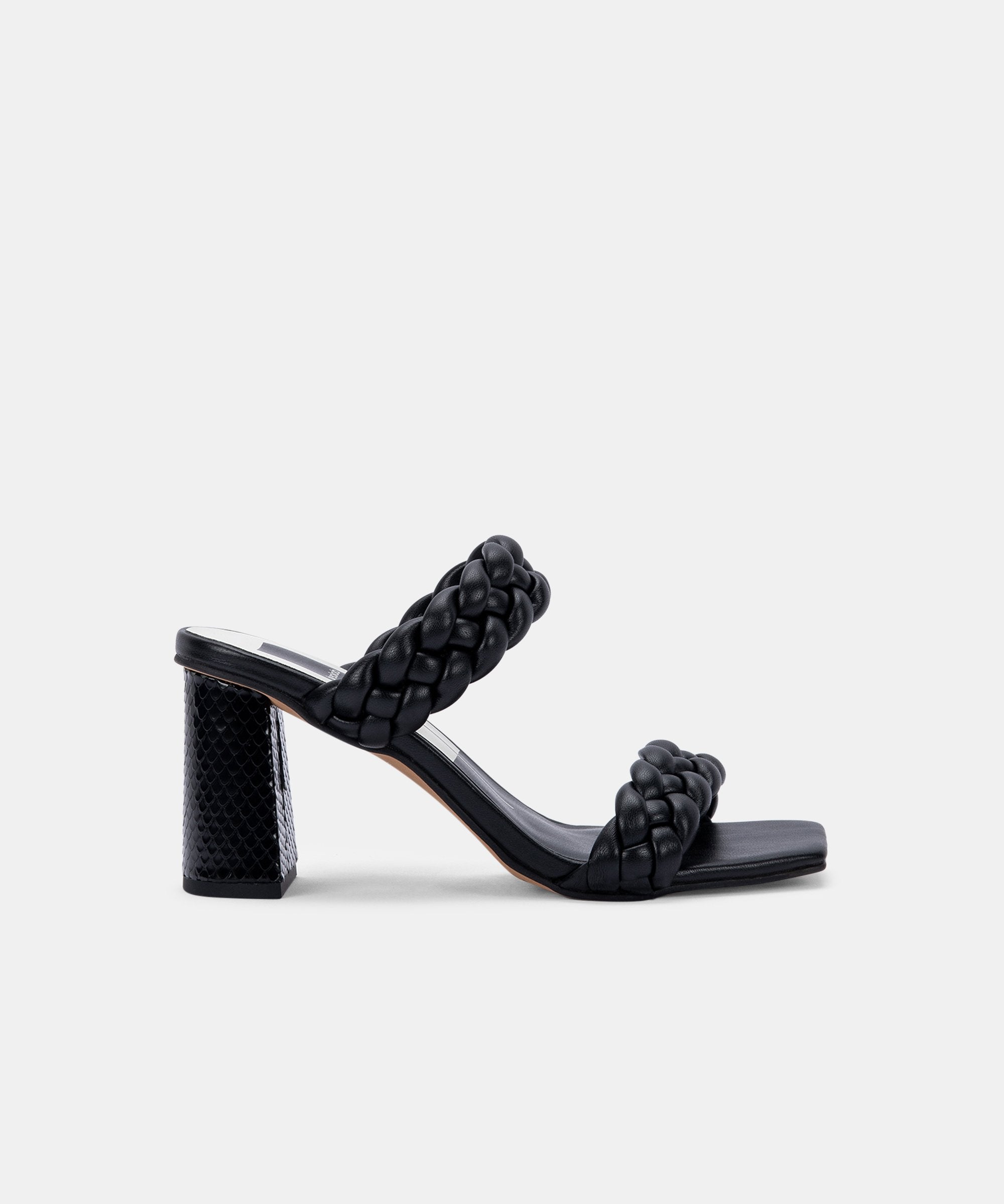 PAILY Women's Wide Heel Sandals - Comfortable Black Block Heels for Summer | Perfect for Weddings, Parties & Casual Outfits | Stella Collection by re:vita