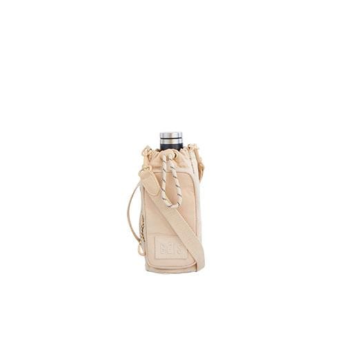 Premium Beige Water Bottle Sling - Lightweight & Adjustable Hydration Carrier for Hiking, Gym & Outdoor Activities