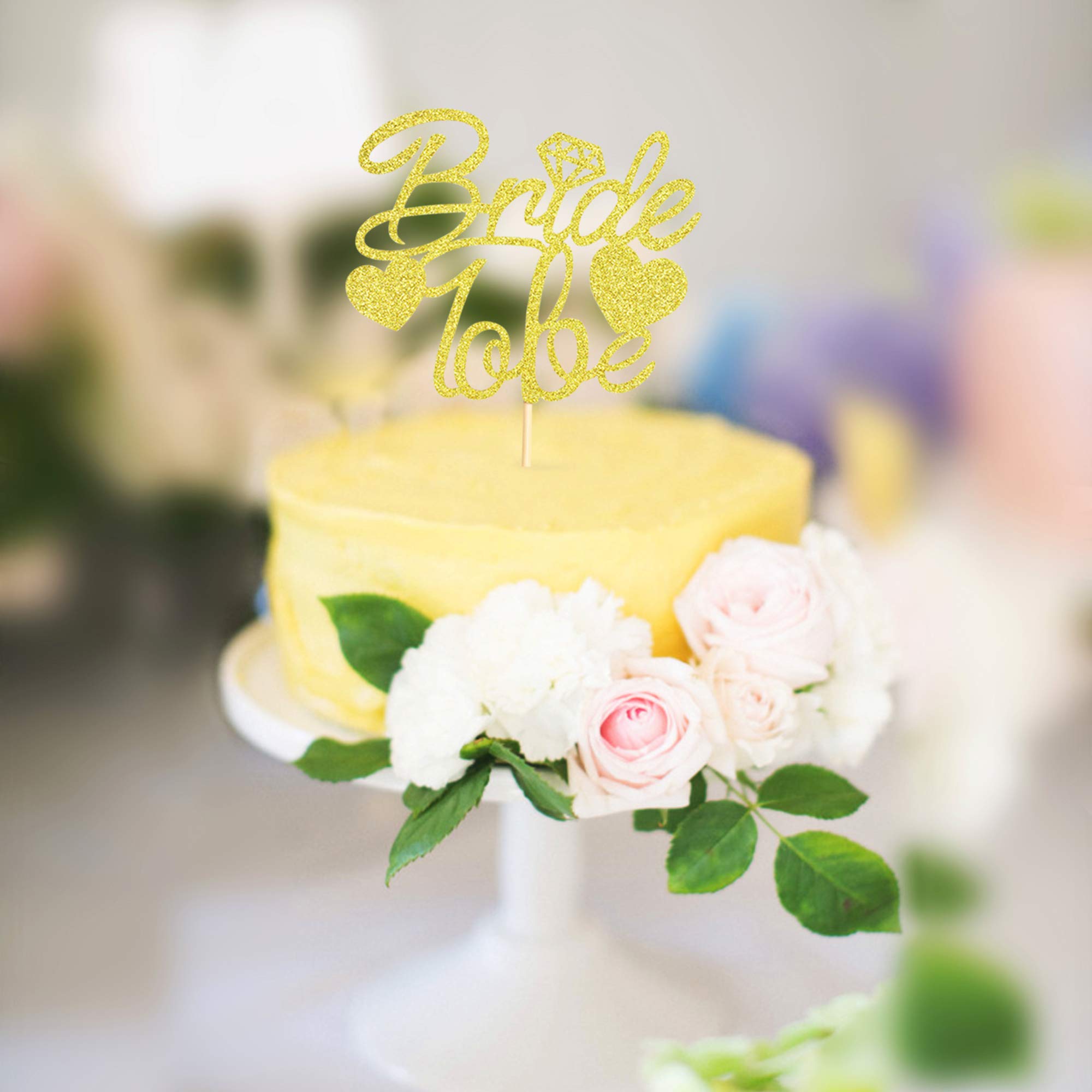 Ercadio Gold Bride to Be Cake Topper - Glitter Bridal Shower & Engagement Cake Decorations - Perfect for Bachelorette Parties, Wedding Showers & Theme Celebrations