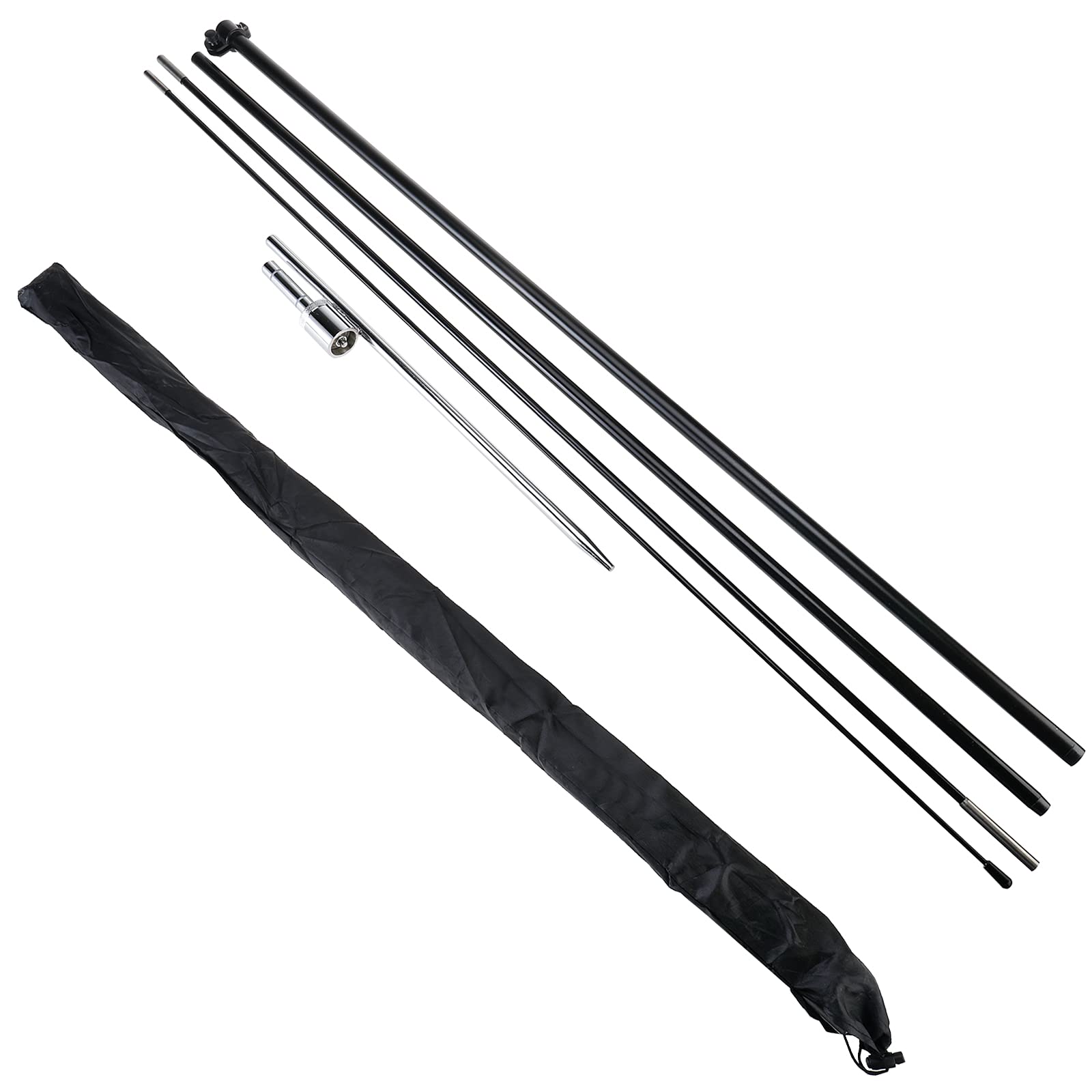 Flag Pole Kit - Teardrop & Swooper Windless Feather Flag Set with 4 Flagpoles (2 Aluminum & 2 Fiberglass Poles) + Ground Spike - Perfect for Outdoor Advertising, Sports Events, and Business Promotions