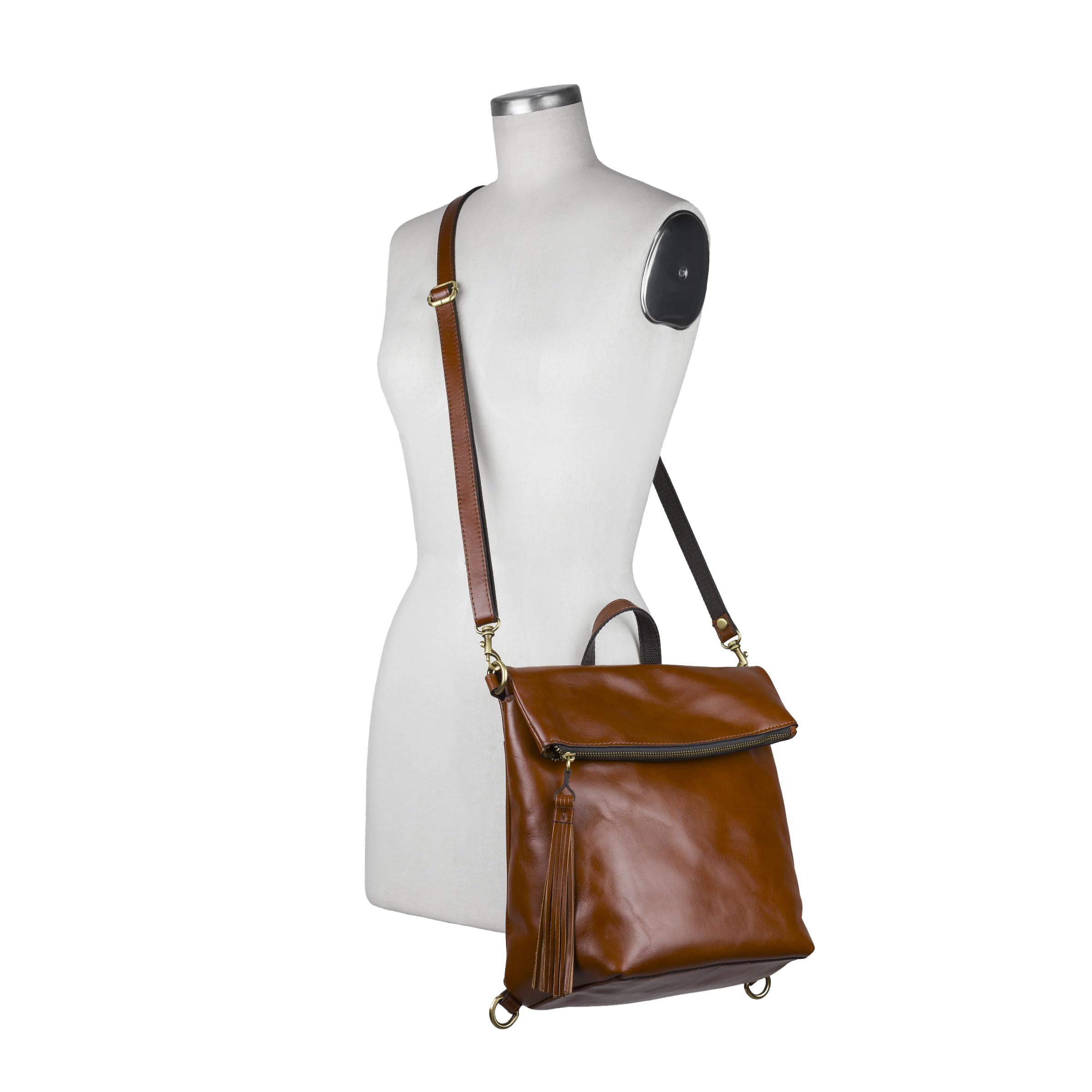 Patricia Nash Luzille 100% Full Grain Leather Backpack for Women - Convertible Backpack Tote - Genuine Leather Backpack Purse & Crossbody Bag in Tan (One Size) - Perfect for Travel, Work & Everyday Use