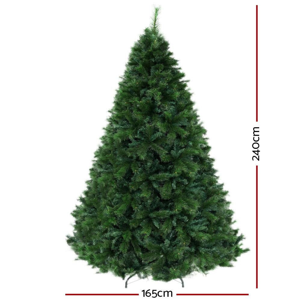 8FT Pre-Lit Christmas Tree with 2100 Tips - 2.4M Green Artificial Xmas Tree for Home Decor | Perfect for Living Room, Office & Holiday Party Decoration