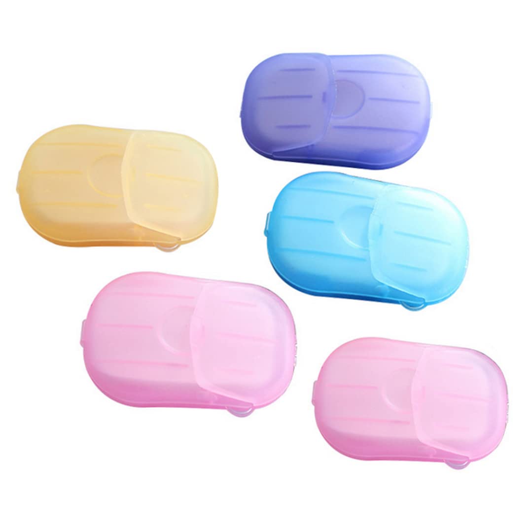 100 Sheets Portable Disposable Paper Soap - Travel Size Foaming Film Soap for Camping, Hiking & Outdoor Activities (5 Pack) - Perfect for Hand Washing On-The-Go, Emergency Kits & Hygiene While Traveling