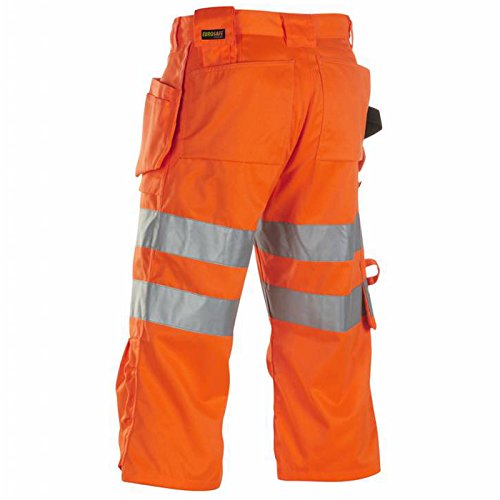 Blaklader High Visibility Work Shorts - Orange C46 Safety Workwear (Size 32R UK) | Construction, Roadwork & Outdoor Labor Safety Gear