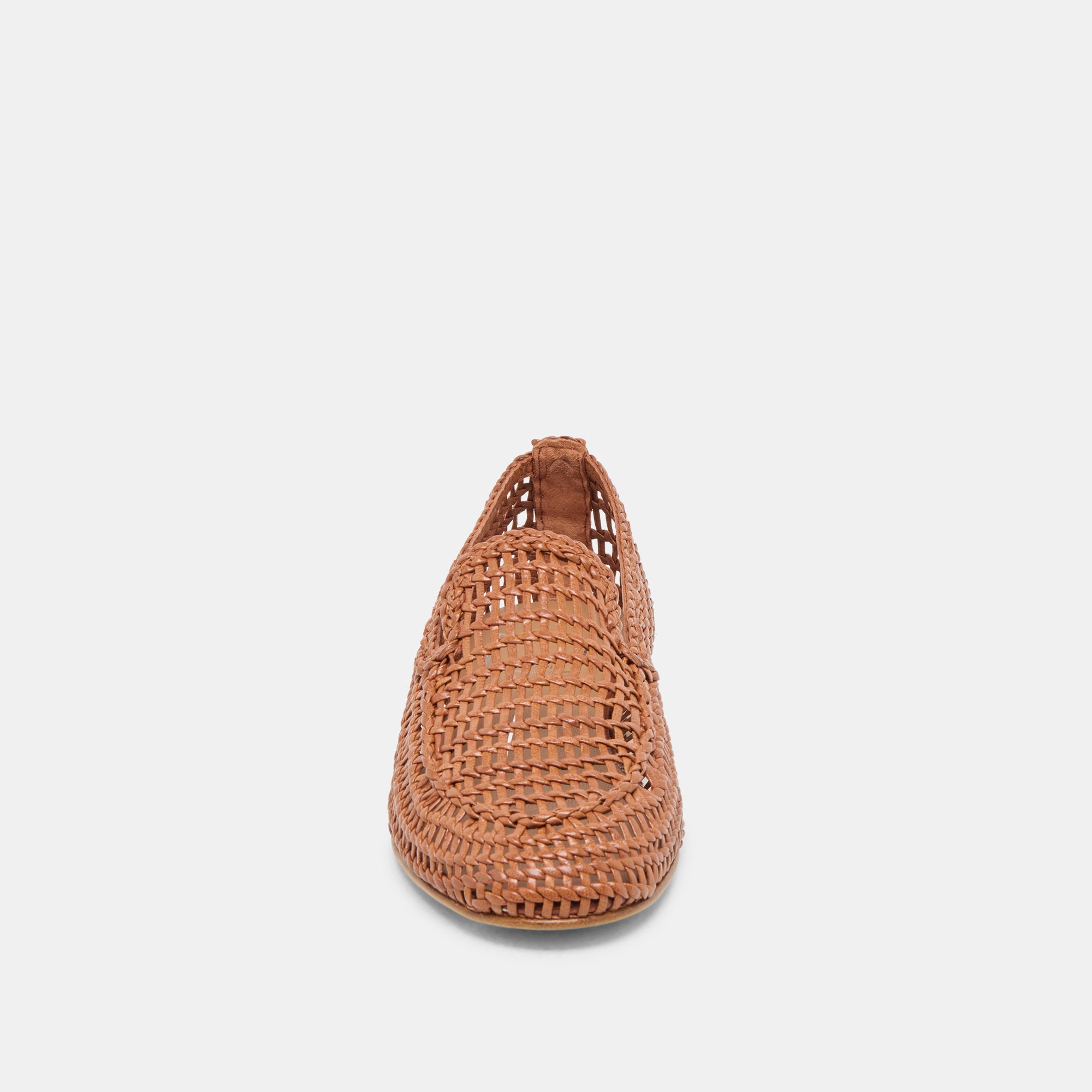 ARMOND FLATS COGNAC WOVEN LEATHER - Women's Comfortable Slip-On Shoes for Work, Office & Casual Wear
