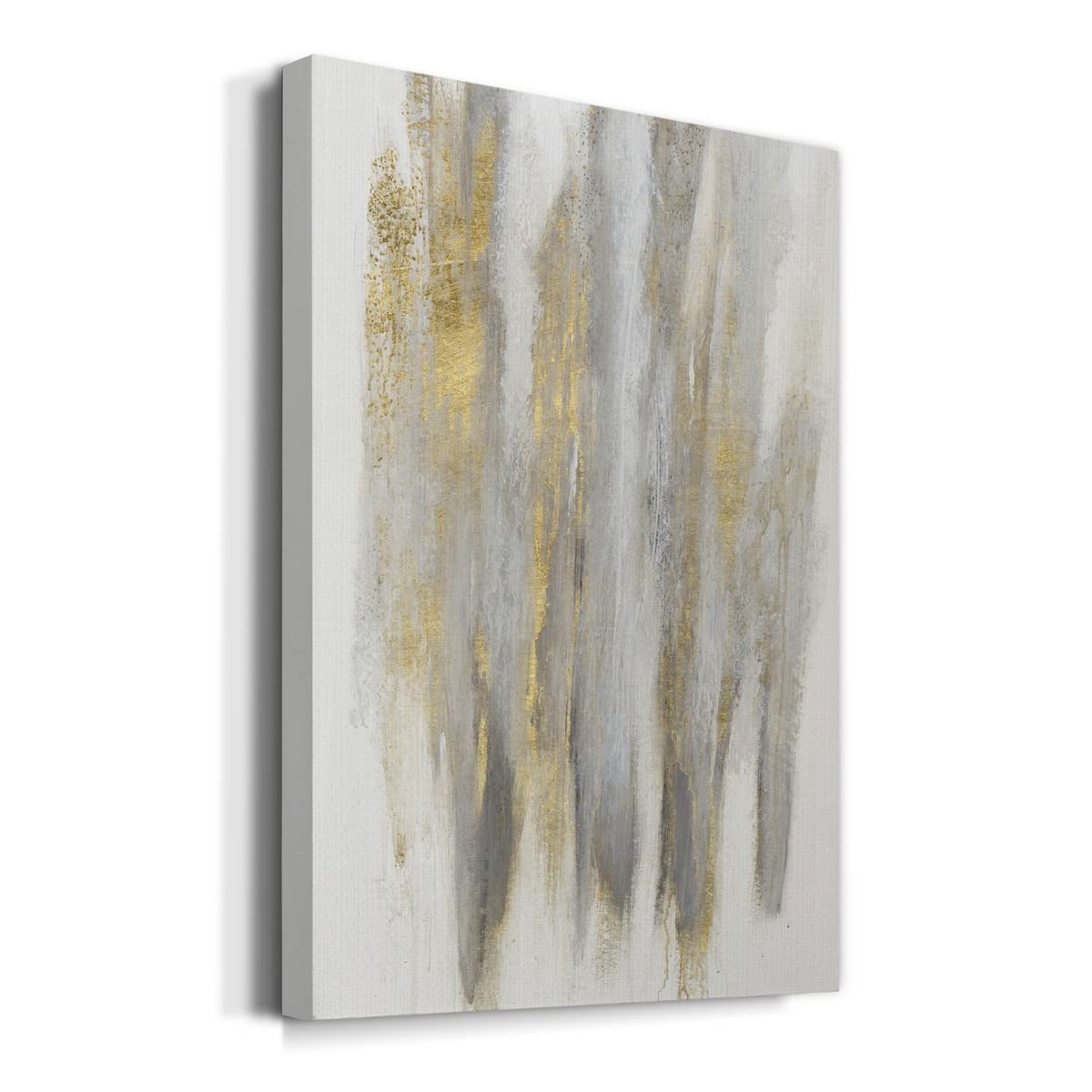 Modern Gold & White Abstract Canvas Wall Art - 8