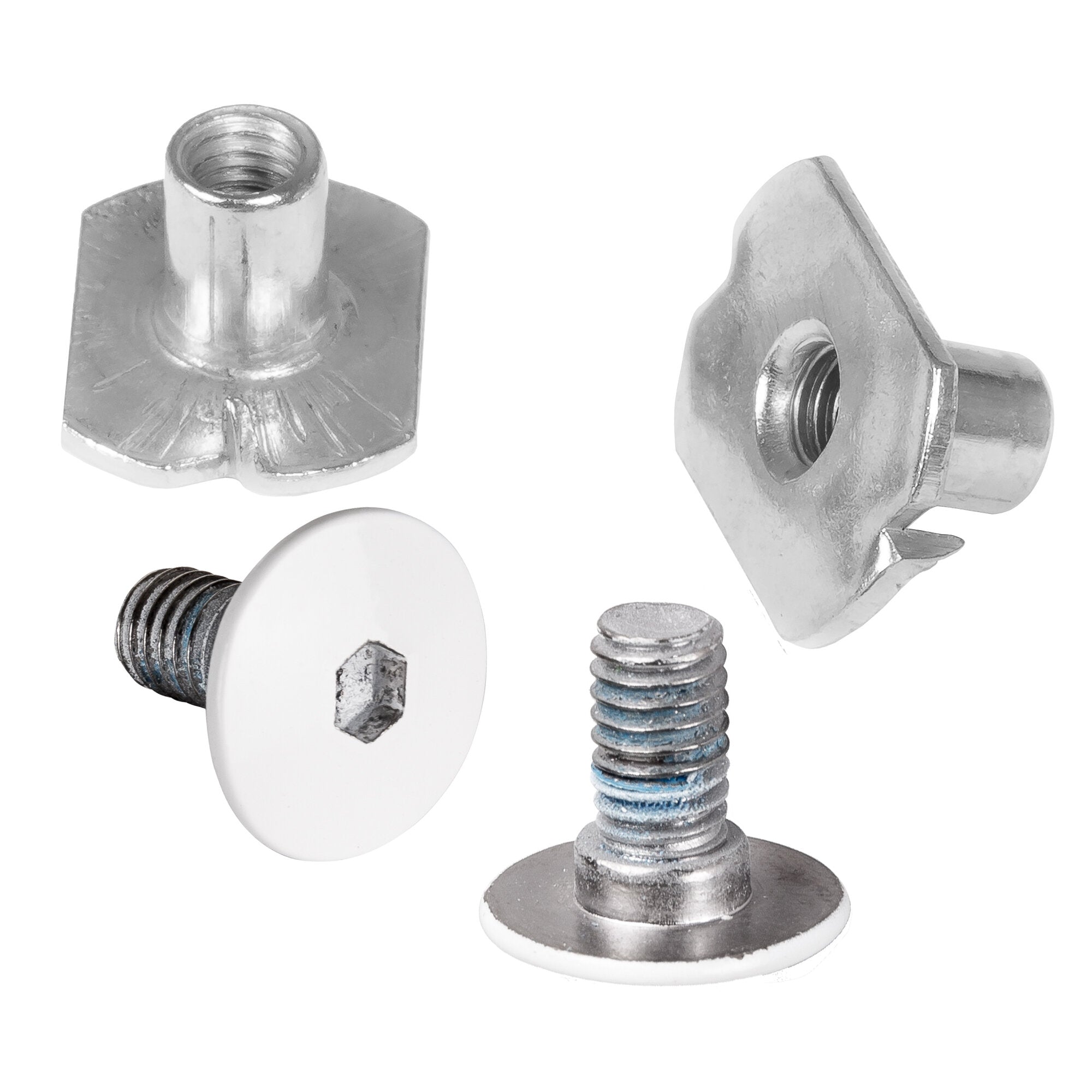 Stainless Steel Cuff Screw with Anti-Rivet Fitting - Next White - Perfect for Leather Crafting, DIY Projects & Jewelry Making