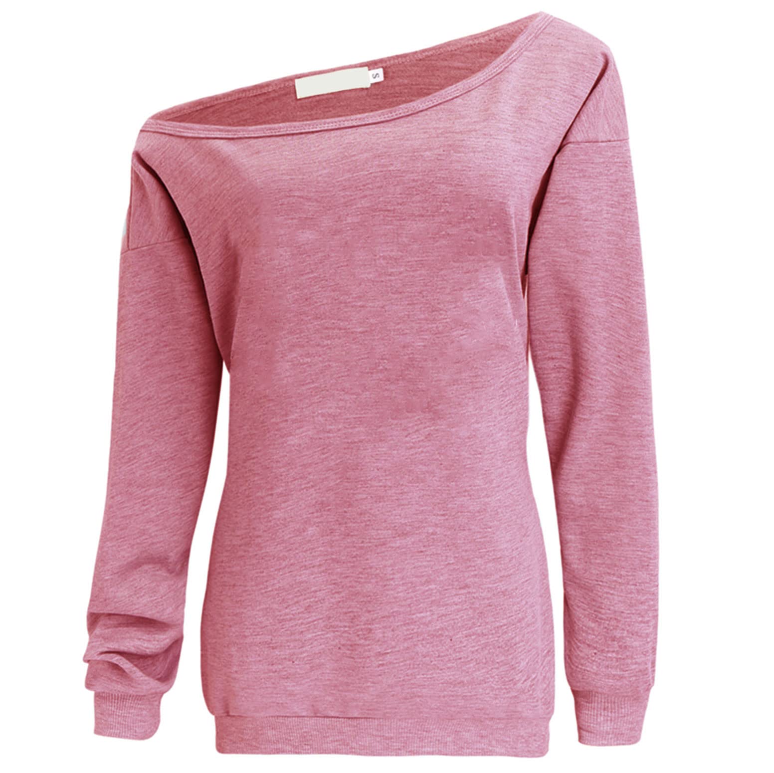 Lymanchi Women's Off Shoulder Sweatshirt - Long Sleeve Slouchy Sexy Casual Pullover Top for Date Night & Weekend Outings
