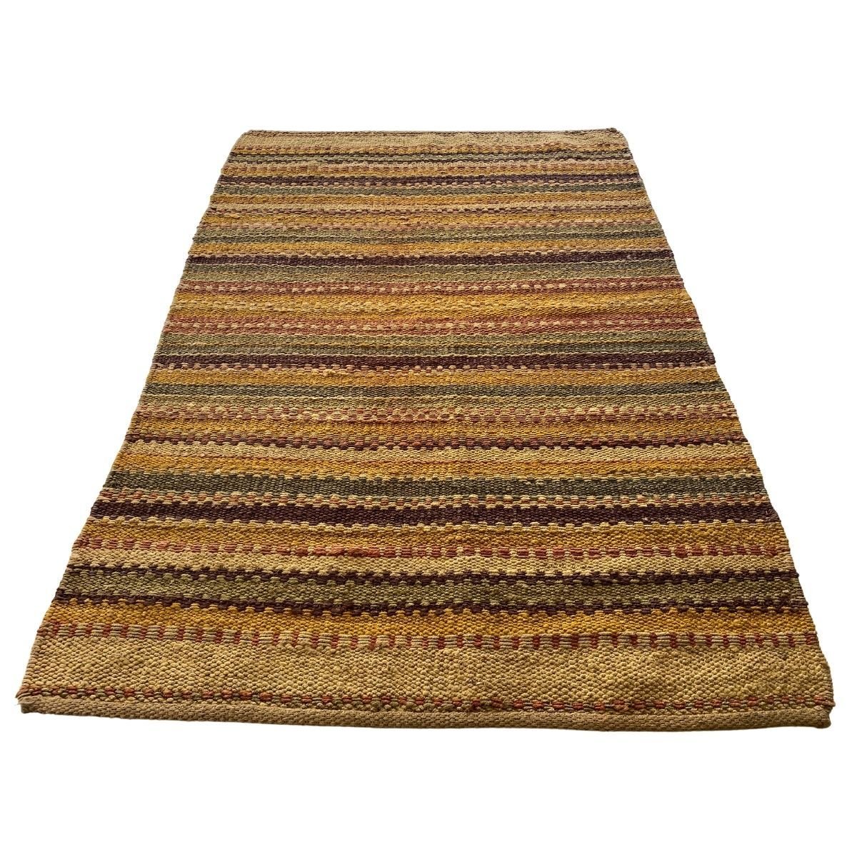 Bohemian Braided Jute Rug 6.4 x 4.4 Feet - Natural Handwoven Eco-Friendly Floor Mat for Living Room, Bedroom & Boho Home Decor