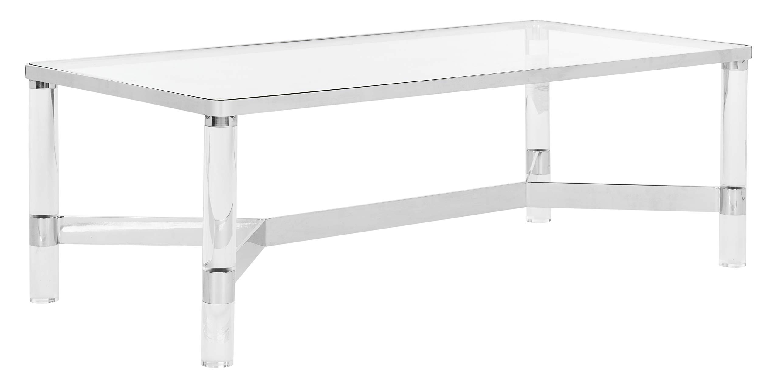 Safavieh Couture Home Suzanna Glam Silver Acrylic Coffee Table - Modern Living Room Centerpiece for Home Decor & Entertaining