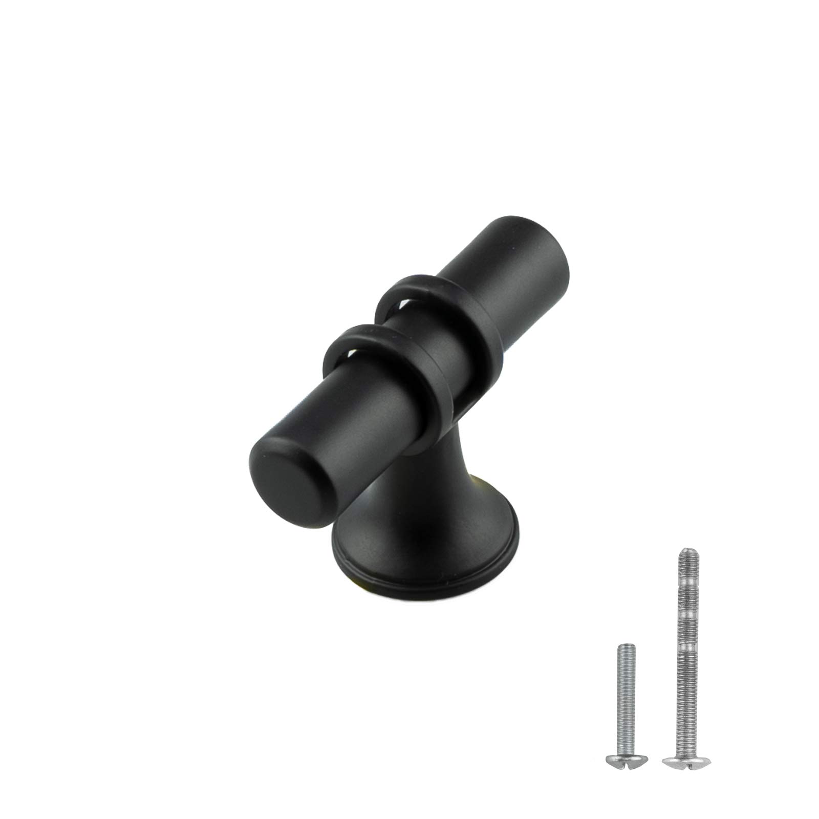 12-Pack Matte Black T-Bar Handles for Kitchen Cabinets & Dressers