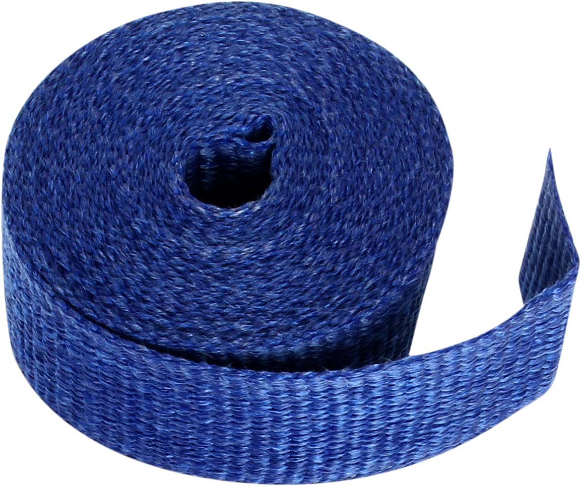 2-Pack Blue Exhaust Wrap for Motorcycles & Cars - High-Temp Heat Shield Protection - Ideal for Racing, Performance Upgrades & Engine Maintenance