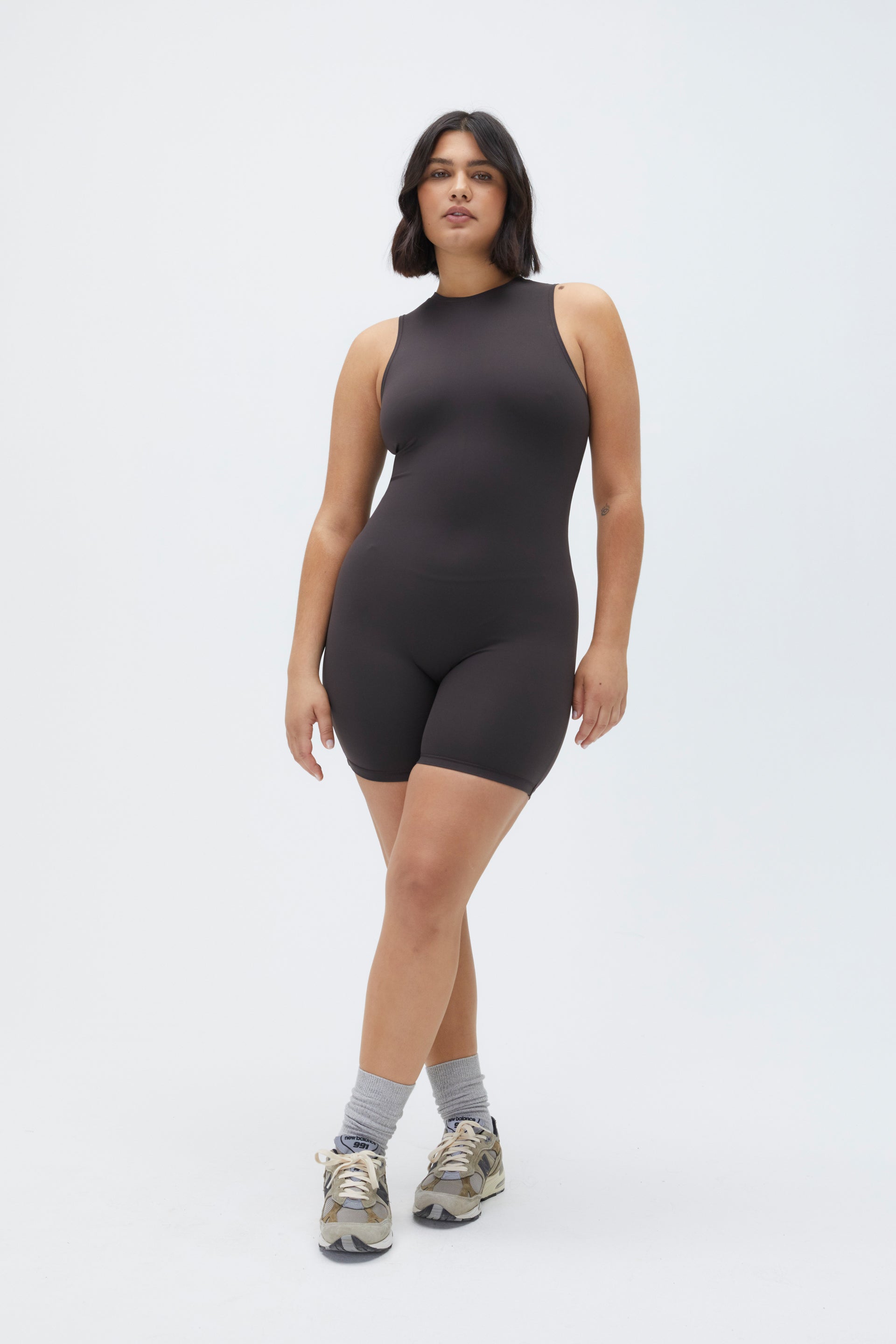 Ultimate Sleeveless Romper for Women - Soft Coffee Bean Color Summer Jumpsuit - Perfect for Beach Vacation, Pool Party & Casual Outings