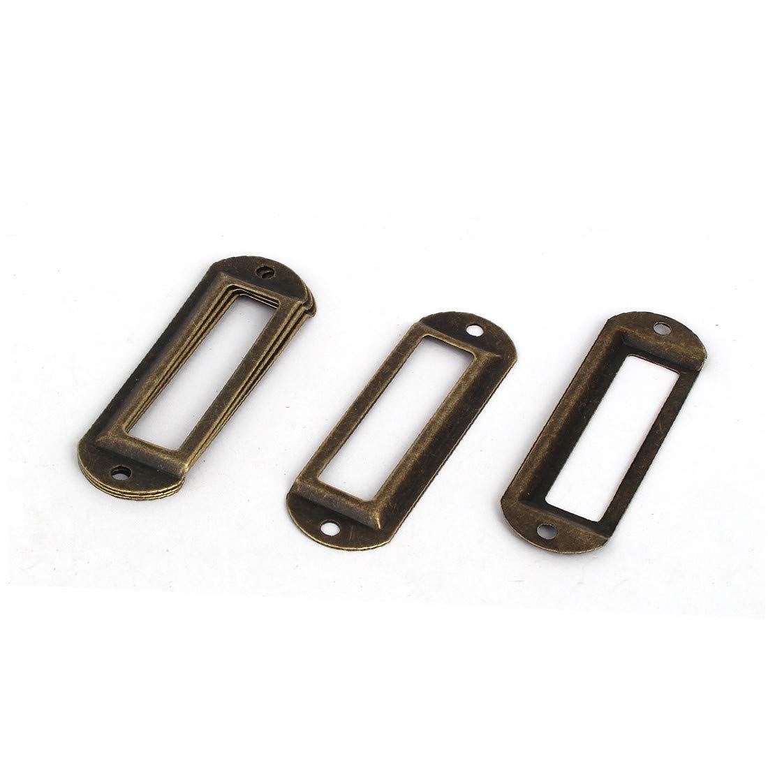 Premium Bronze Metal Label Holder Frame - 70mm x 21mm (5 Pack) for Pharmacy, Office & Retail Organization - Durable Drawer Tag for Medicine Cabinets, Filing Systems & Product Labeling