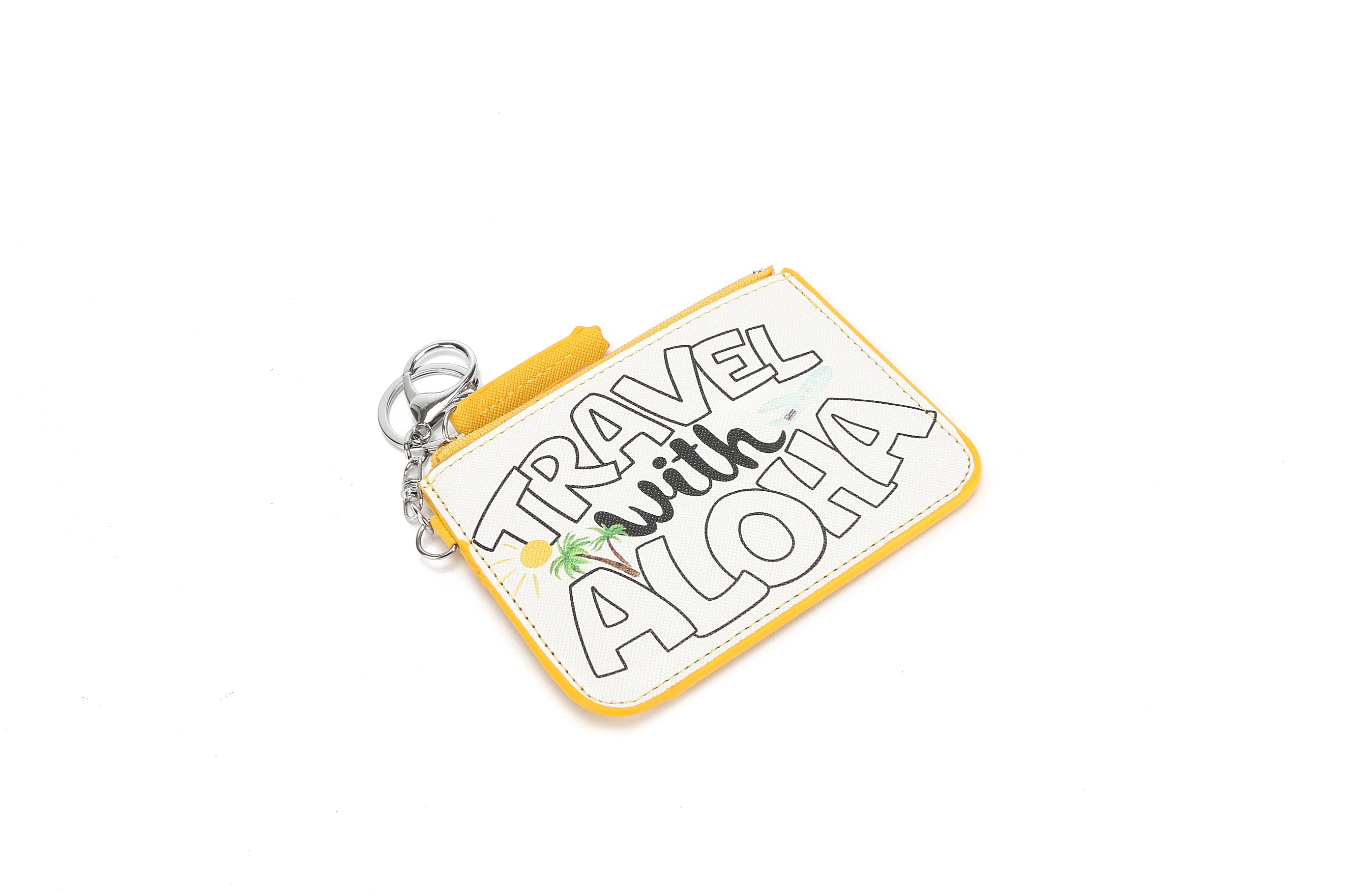 Premium Aloha White Card Holder - Slim RFID Blocking Travel Wallet for Credit Cards & IDs - Perfect for Vacations, Beach Trips & Everyday Use