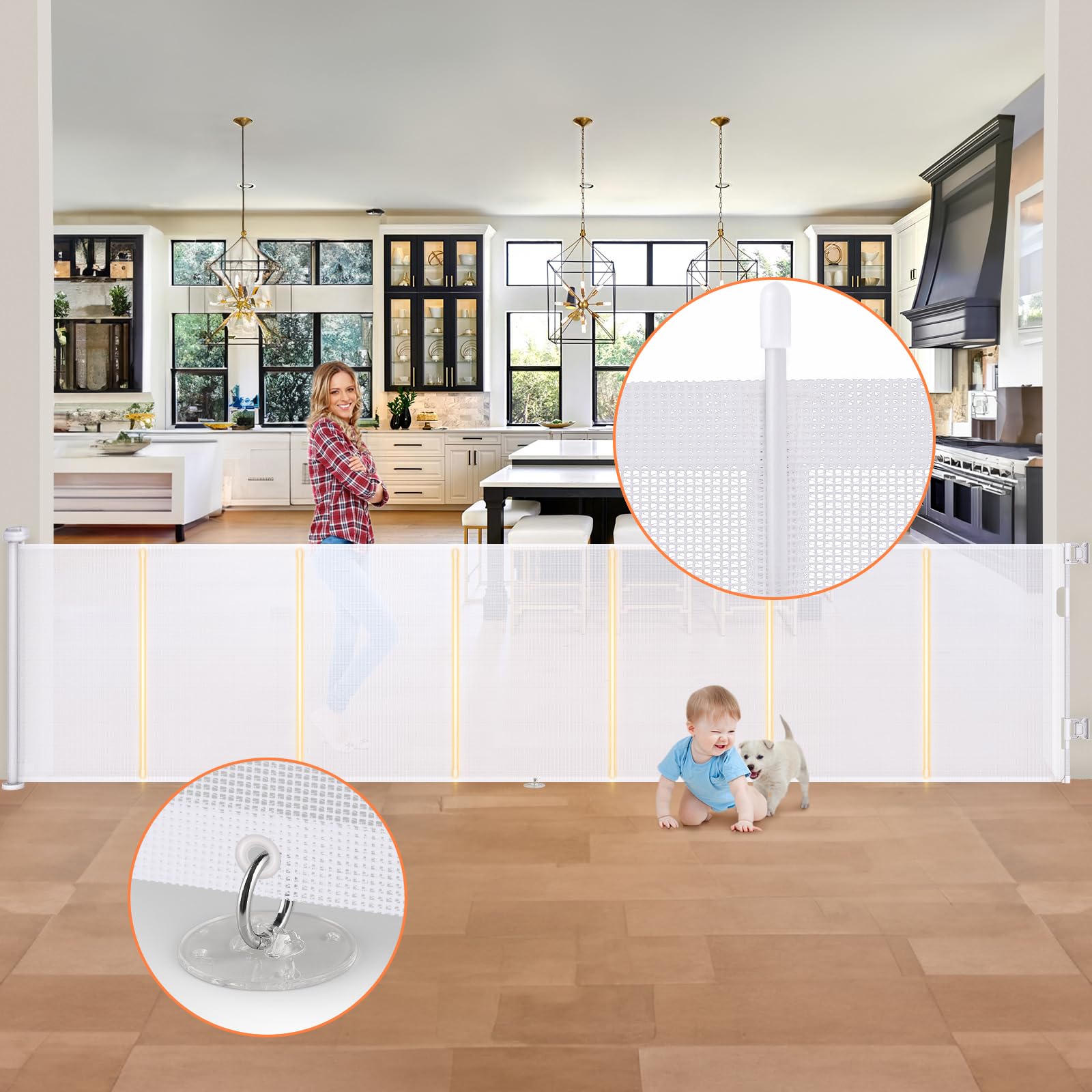 120 Inch Extra Wide Retractable Baby Gate - 35