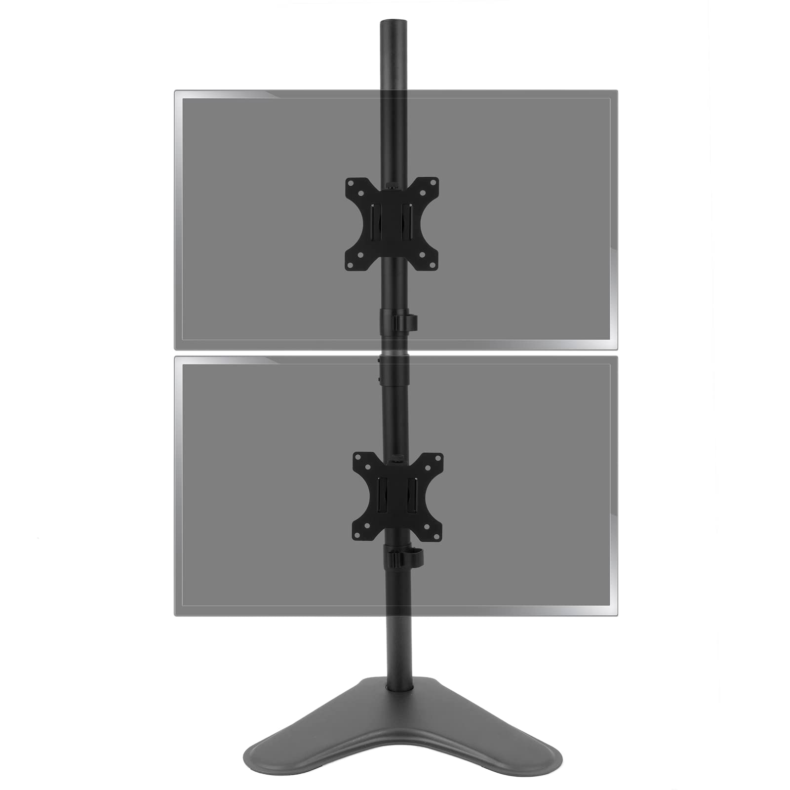 BEMATIK.COM Cablematic – Dual Vertical Monitor Stand with VESA 75/100 Mount - Perfect for Office Workstations & Gaming Setups