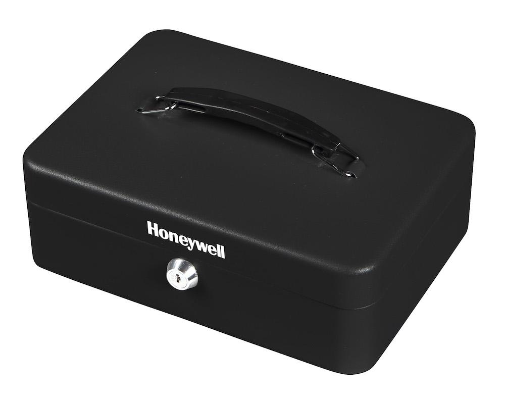 Honeywell 6112 Standard Steel Cash Box with Key Lock - Secure Money Storage for Small Business, Retail Store, Home Office & Event Cash Handling