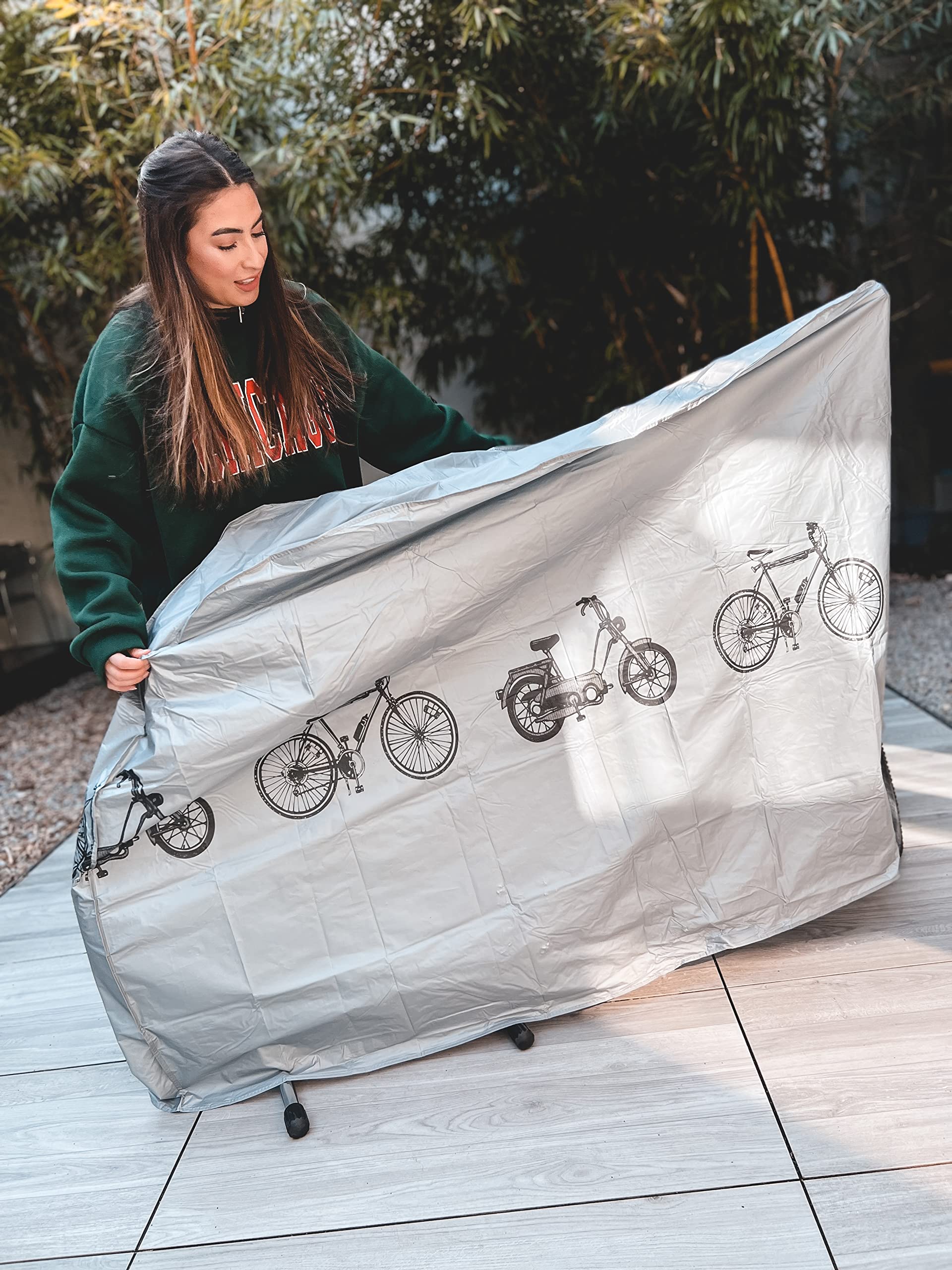 Ventura Velcro Snap Bike Garage Cover - Waterproof & UV Resistant Bicycle Storage for Outdoor Use - Perfect for Garage, Patio, and Backyard Protection