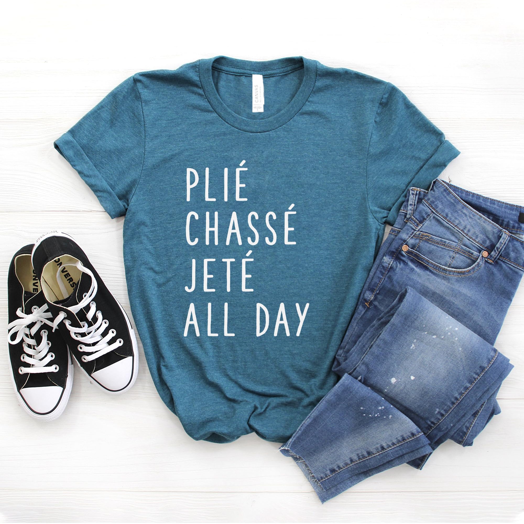 Plié Chasse Jete Ballet Dance Shirt - Softstyle Unisex T-Shirt for Ballerinas & Dancers - Perfect Gift for Dance Lovers - Ideal for Ballet Class, Dance Practice & Casual Wear