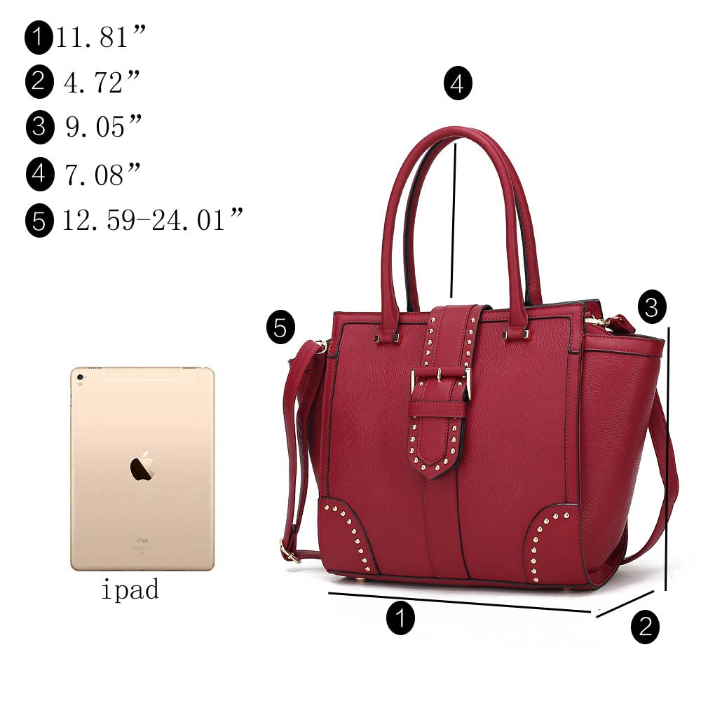 MKF Collection Women's Satchel Crossbody Bag - Stylish Leather Shoulder Purse with Top Handle for Work, Travel & Everyday Use