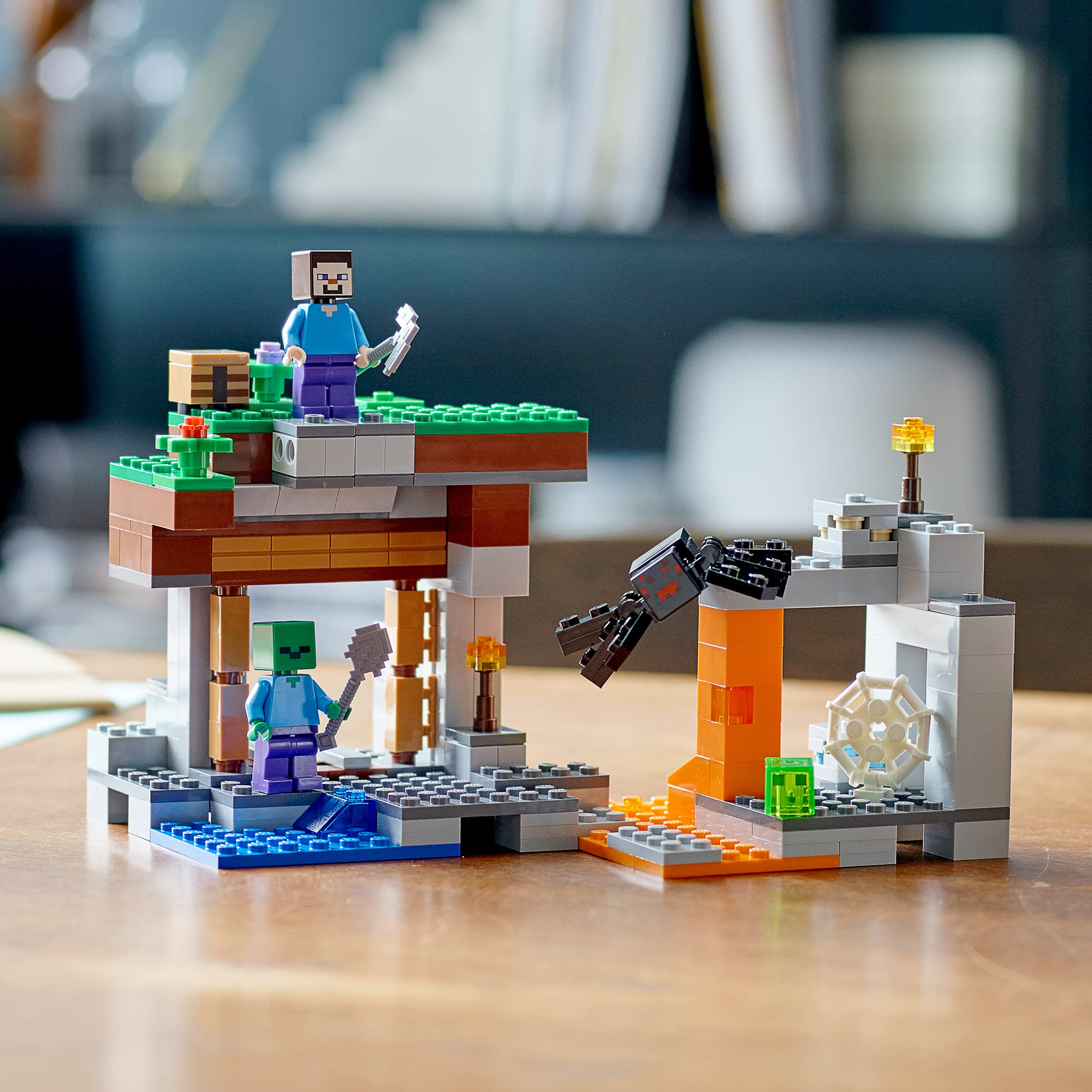 LEGO 21166 Minecraft The Abandoned Mine Building Set - Zombie Cave with Slime, Includes Steve & Spider Figures - Perfect for Kids & Minecraft Fans, Great for Creative Play & Collecting
