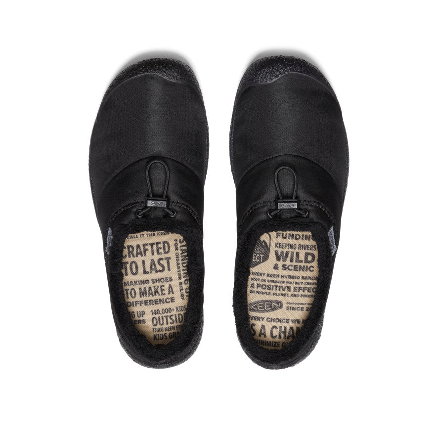 Women's Howser III Slide Sandals - Black Smooth Nylon Comfortable Slip-On Shoes for Beach, Pool & Casual Wear