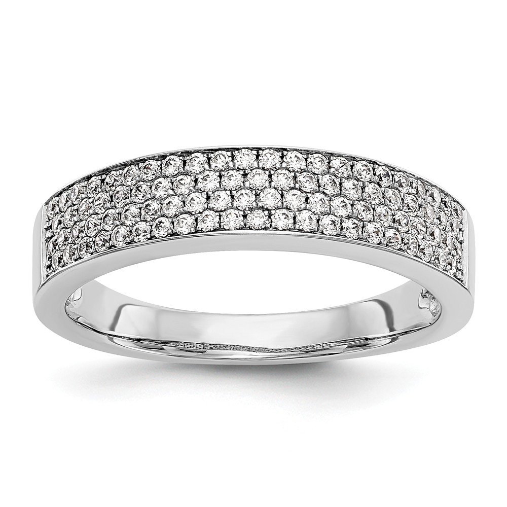 14K White Gold Micro Pave Diamond Wedding Band Ring - 0.43cttw Solid Gold Engagement Ring for Women, Perfect for Proposals, Anniversaries & Bridal Jewelry Sets