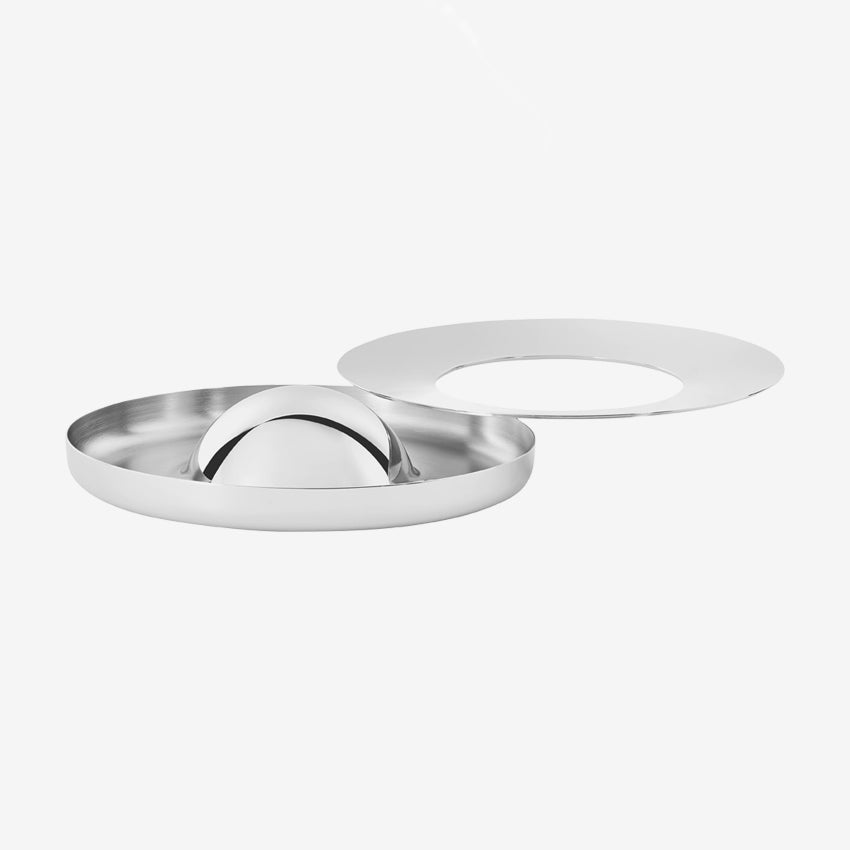 Christofle Oh De Christofle Stainless Steel Ashtray - Premium Metal Cigar Tray for Home, Office & Outdoor Smoking Areas