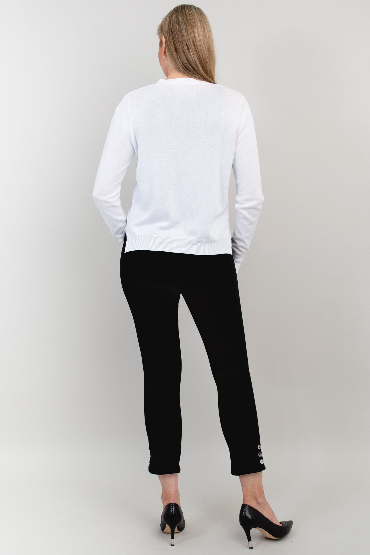 Jessica Women's Soft Bamboo Cotton Sweater - White | Cozy & Breathable Knit Pullover for Fall & Winter Layering