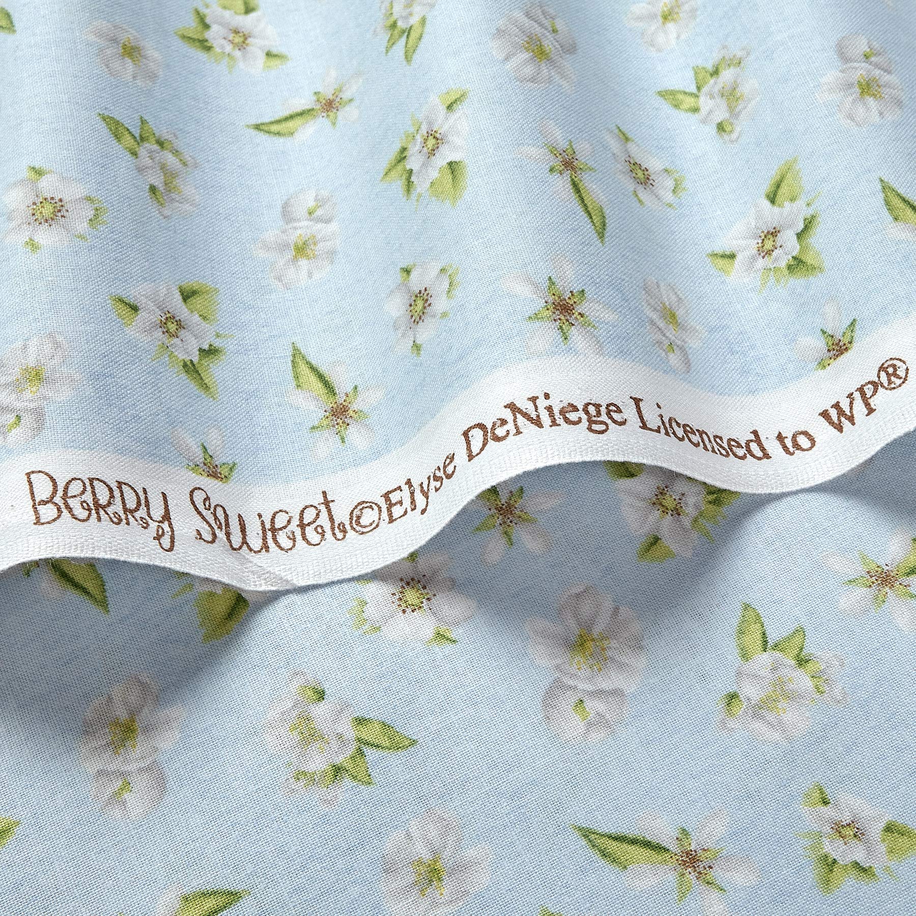 Wilmington Prints Berry Sweet Floral Quilt Fabric - Blue Cotton Fabric by The Yard for DIY Quilting, Sewing Projects & Home Decor