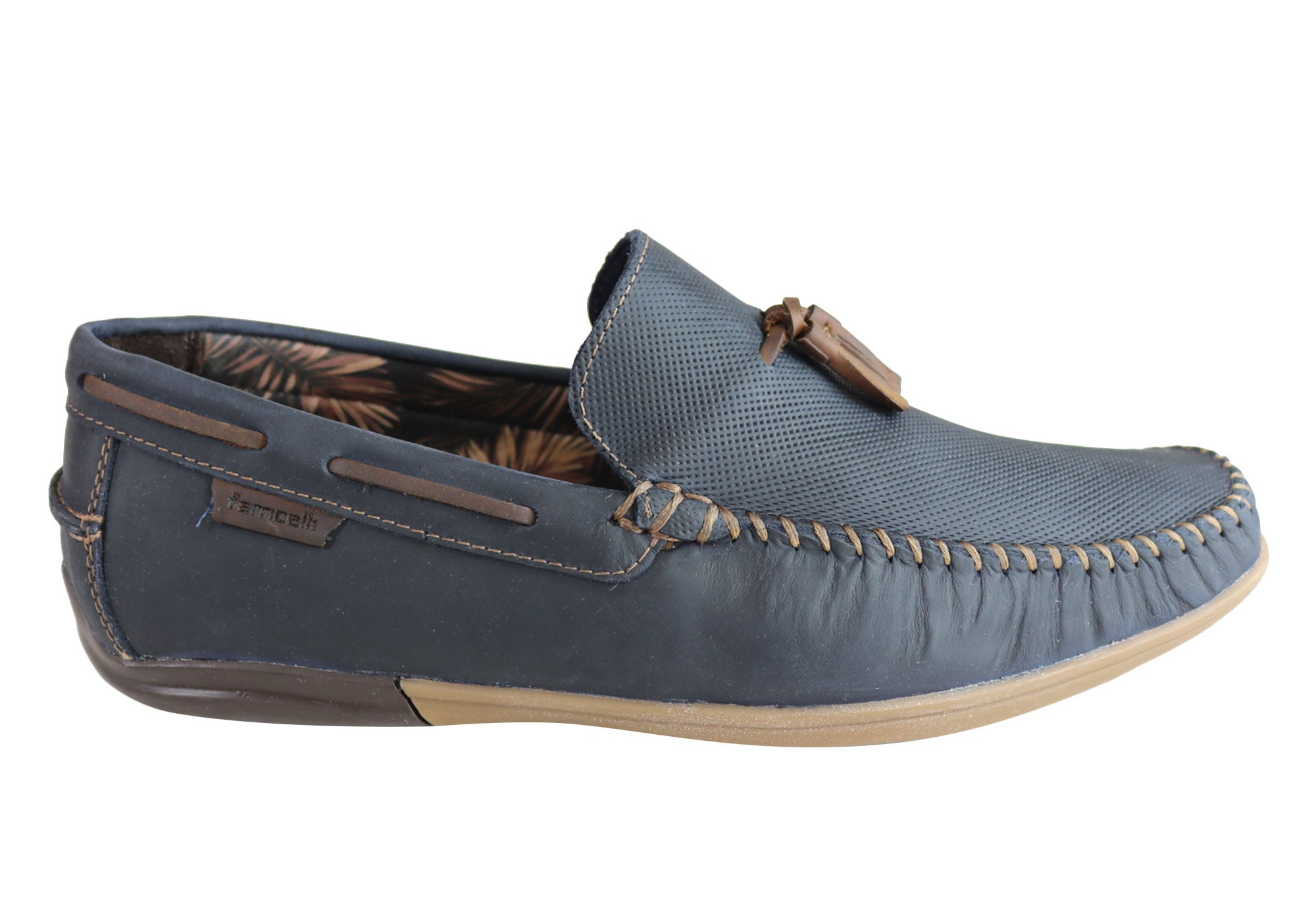 Ferricelli Enzo Men's Comfortable Leather Casual Loafers - Handmade in Brazil - Perfect for Business Casual & Weekend Outings