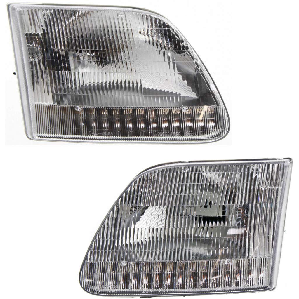 1997-2002 Ford Expedition Headlights Pair - Driver & Passenger Side for Night Driving