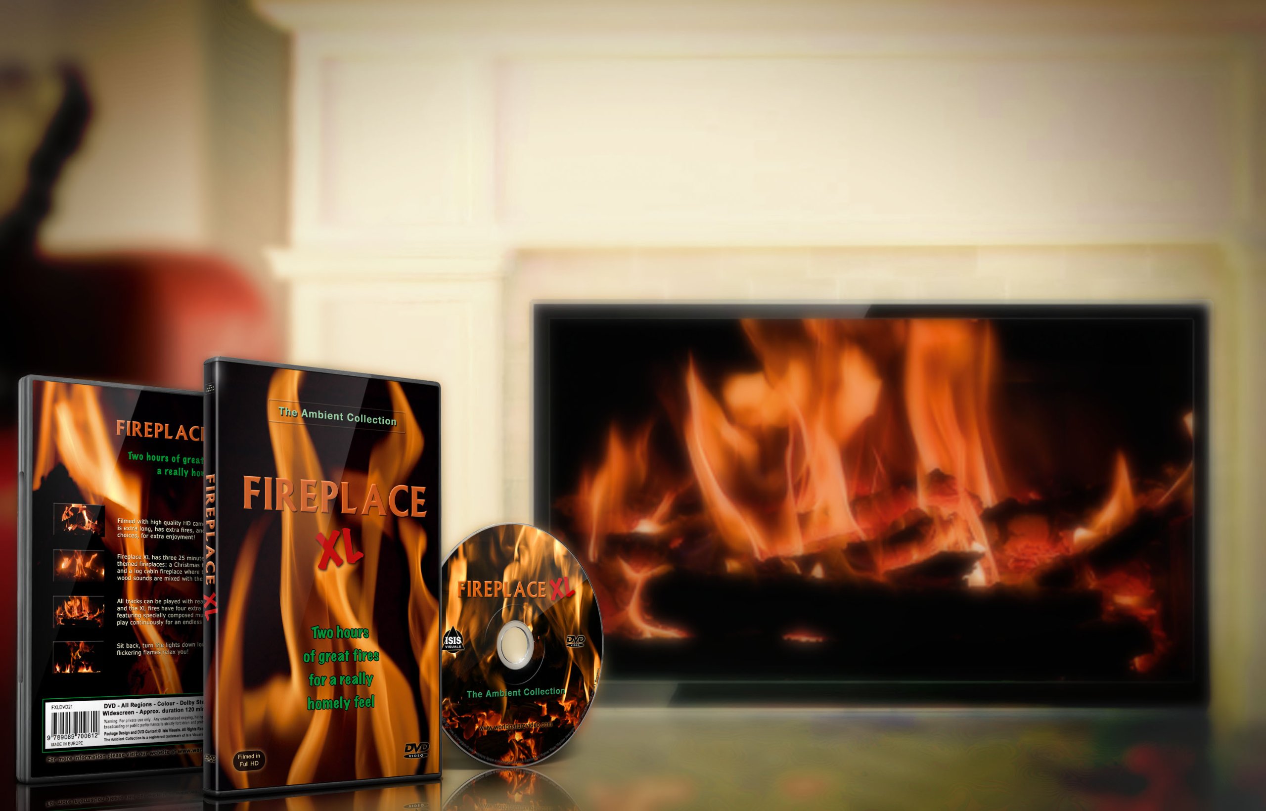 Fire Dvd - Fireplace XL - Extra Long Open Hearth Fires with Crackling Wood Sounds for Relaxation, Meditation, and Cozy Winter Nights