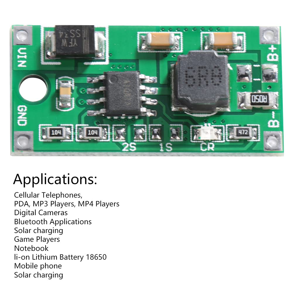 2S-05A Multi-Cell Li-Ion Battery Charger Module with Voltage Stabilizer - Solar Charging for Portable Devices, DIY Projects & Emergency Power Supply