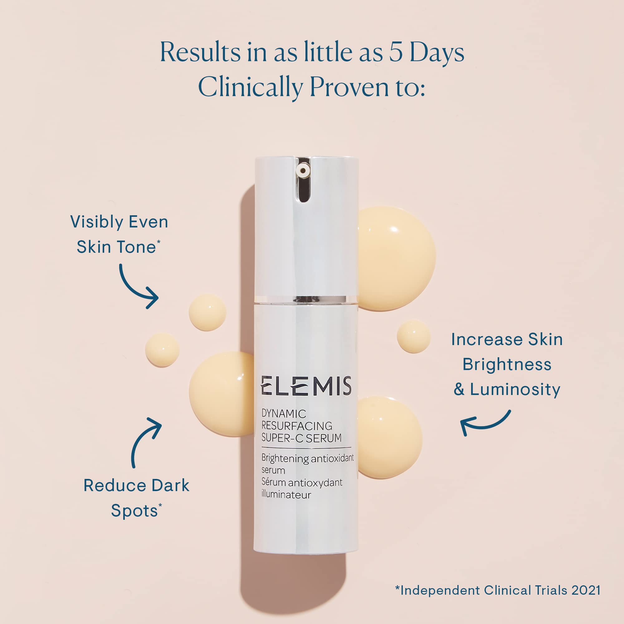ELEMIS Dynamic Resurfacing Super-C Serum - Vitamin C Anti-Aging Face Serum for Brightening & Illuminating Dull Skin | Daily Antioxidant Treatment for Fine Lines & Wrinkles | 30ml Skincare for Morning & Night Routine