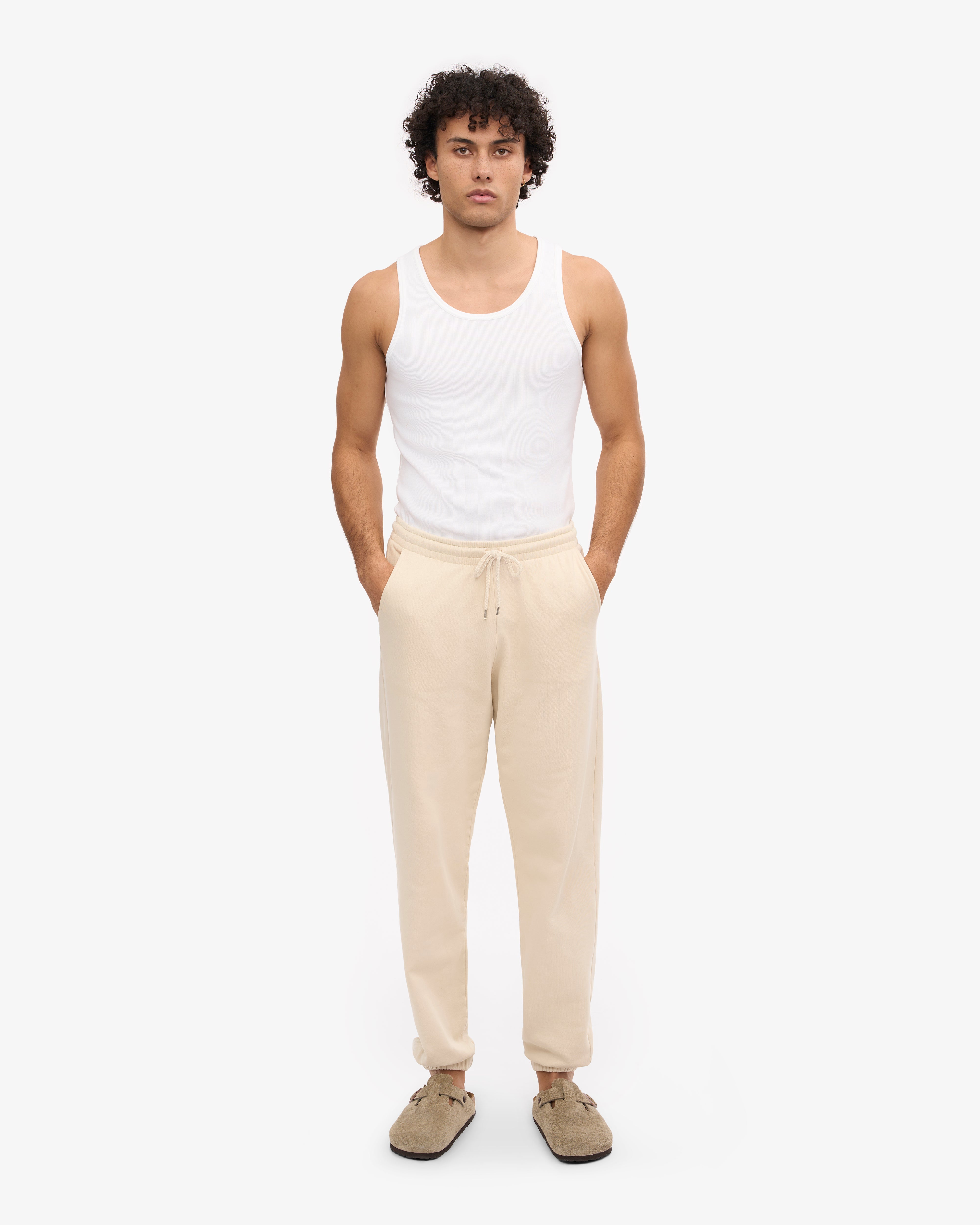 Organic Cotton Sweatpants for Women - Soft & Comfortable Ivory White Lounge Pants - Perfect for Yoga, Running, and Casual Wear