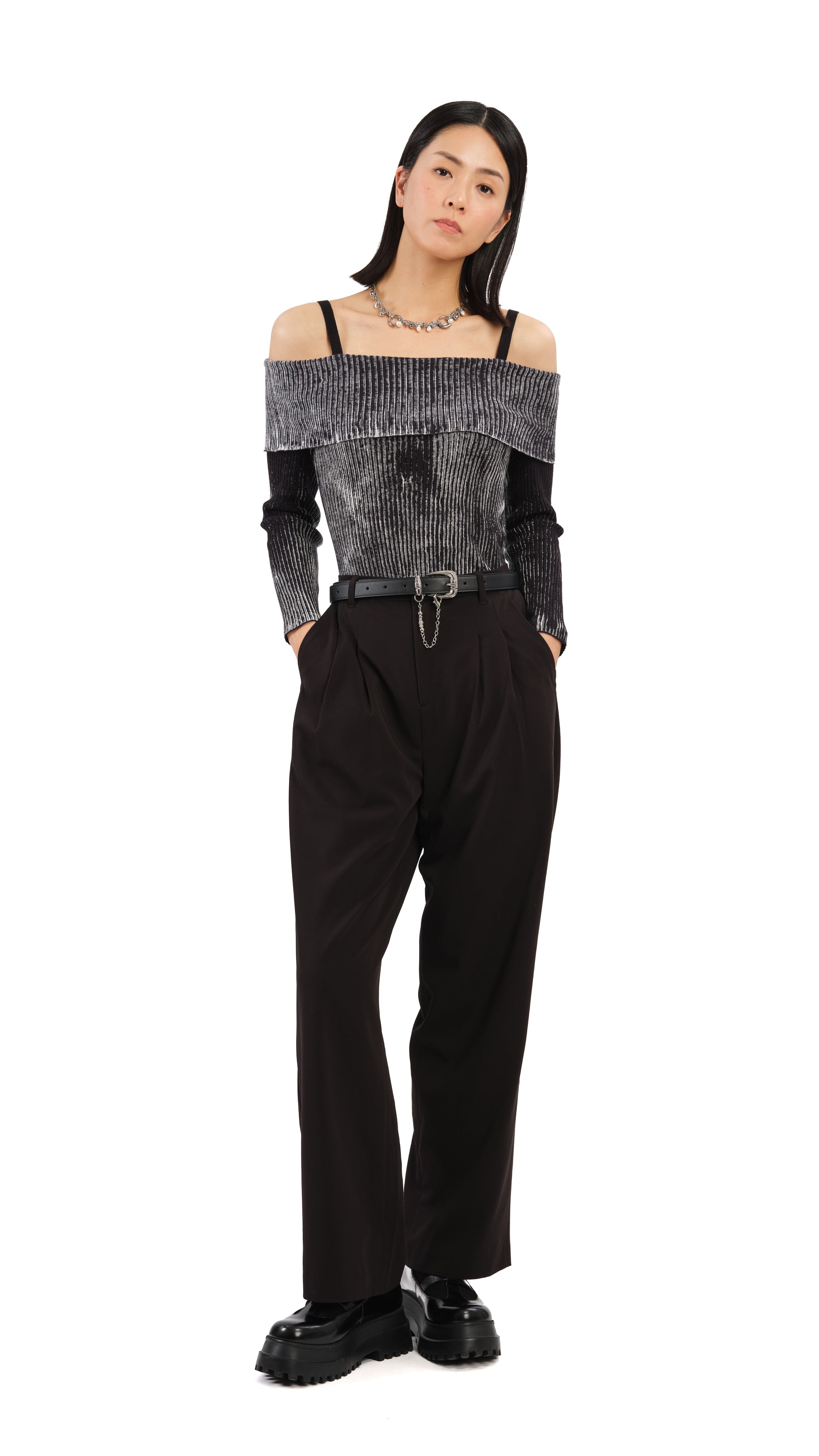 Two Tone Off Shoulder Sweater Women's Fashion - Casual Chic Knit Top for Fall & Winter | Perfect for Date Night, Office Wear & Weekend Outfits