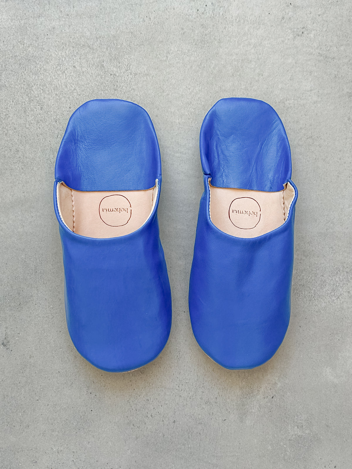 Authentic Moroccan Babouche Slippers - Soft Leather Majorelle Blue House Shoes | Perfect for Home, Lounge & Cultural Fashion