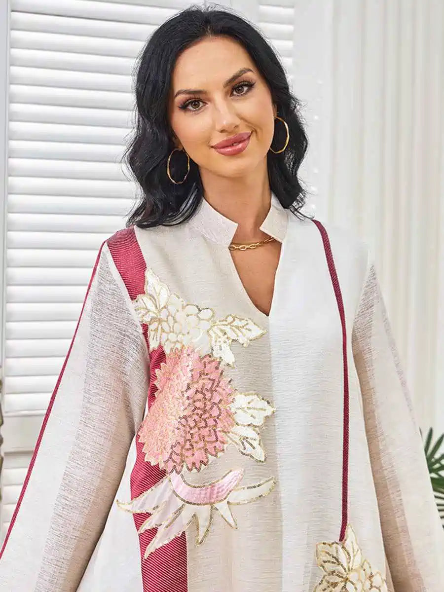 Elegant Eid Embroidery Sequins Caftan Dress for Women - Stylish & Comfortable Kaftan for Special Occasions, Parties, and Festivals