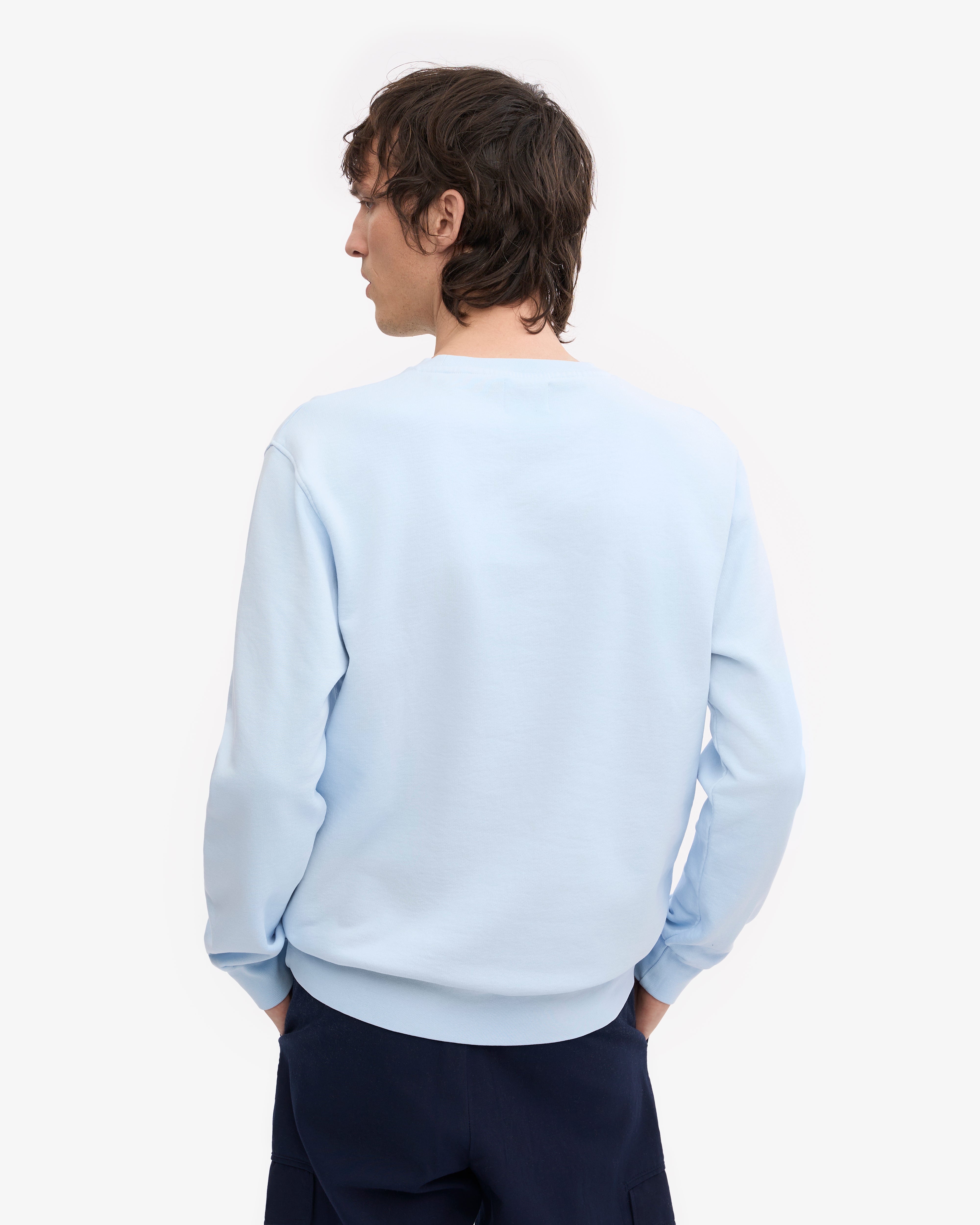 Classic Organic Cotton Crew Neck T-Shirt for Men - Polar Blue - Casual Wear, Everyday Comfort & Street Style Outfit