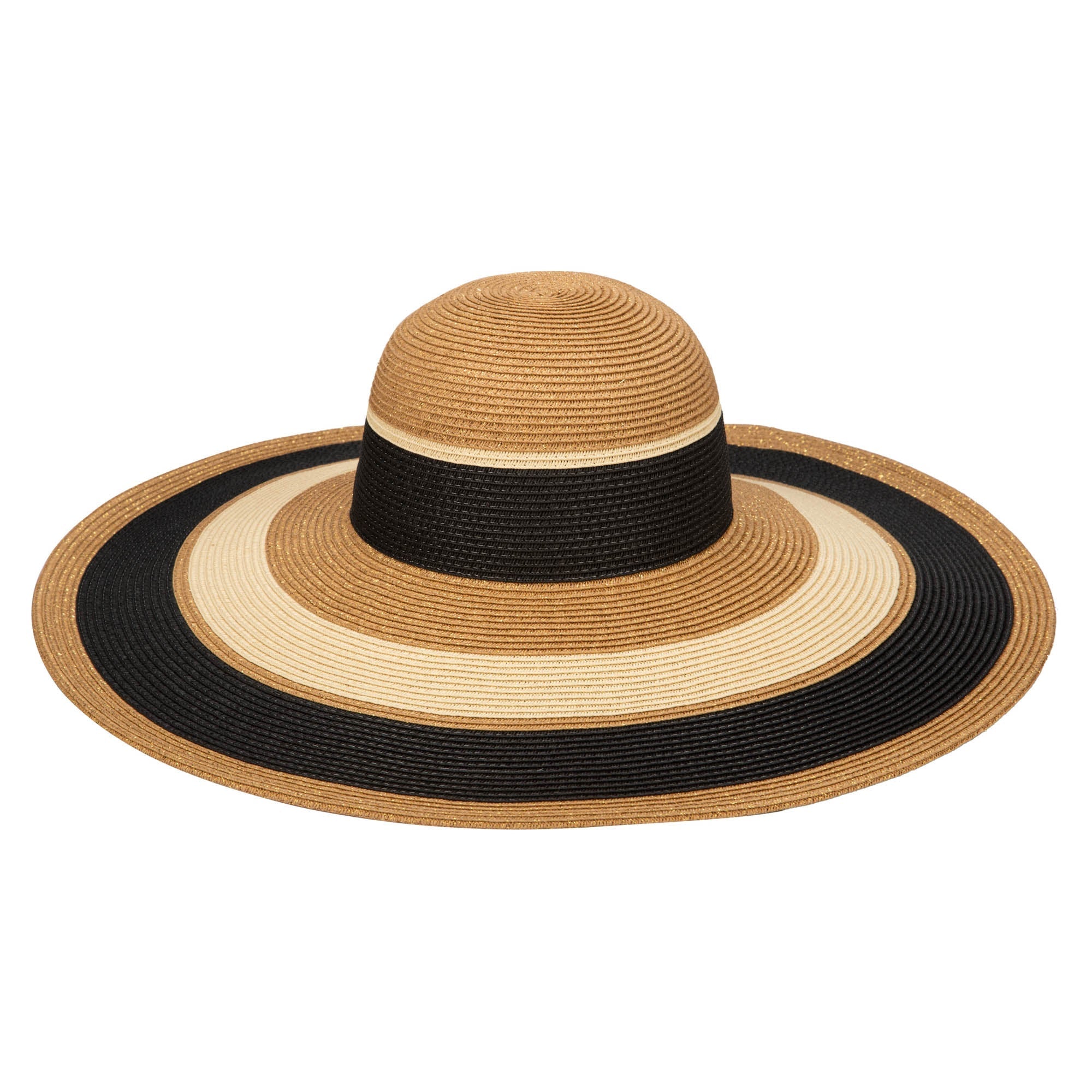 Las Palmas Floppy Ultrabraid Striped Sun Hat for Women - UPF 50+ Wide Brim Beach Hat for Summer, Vacation, and Outdoor Activities