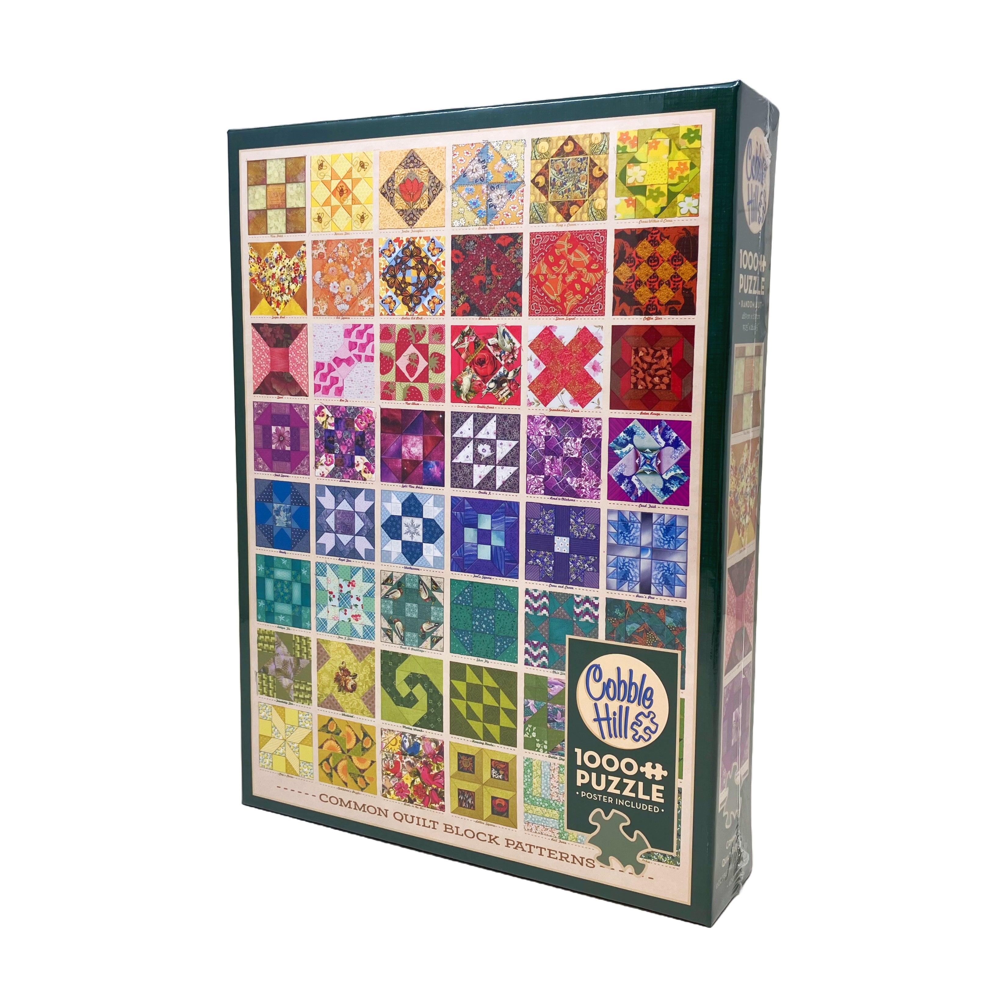 Cobble Hill Common Quilt Blocks 1000 Piece Jigsaw Puzzle - Perfect for Family Game Night & Home Decor