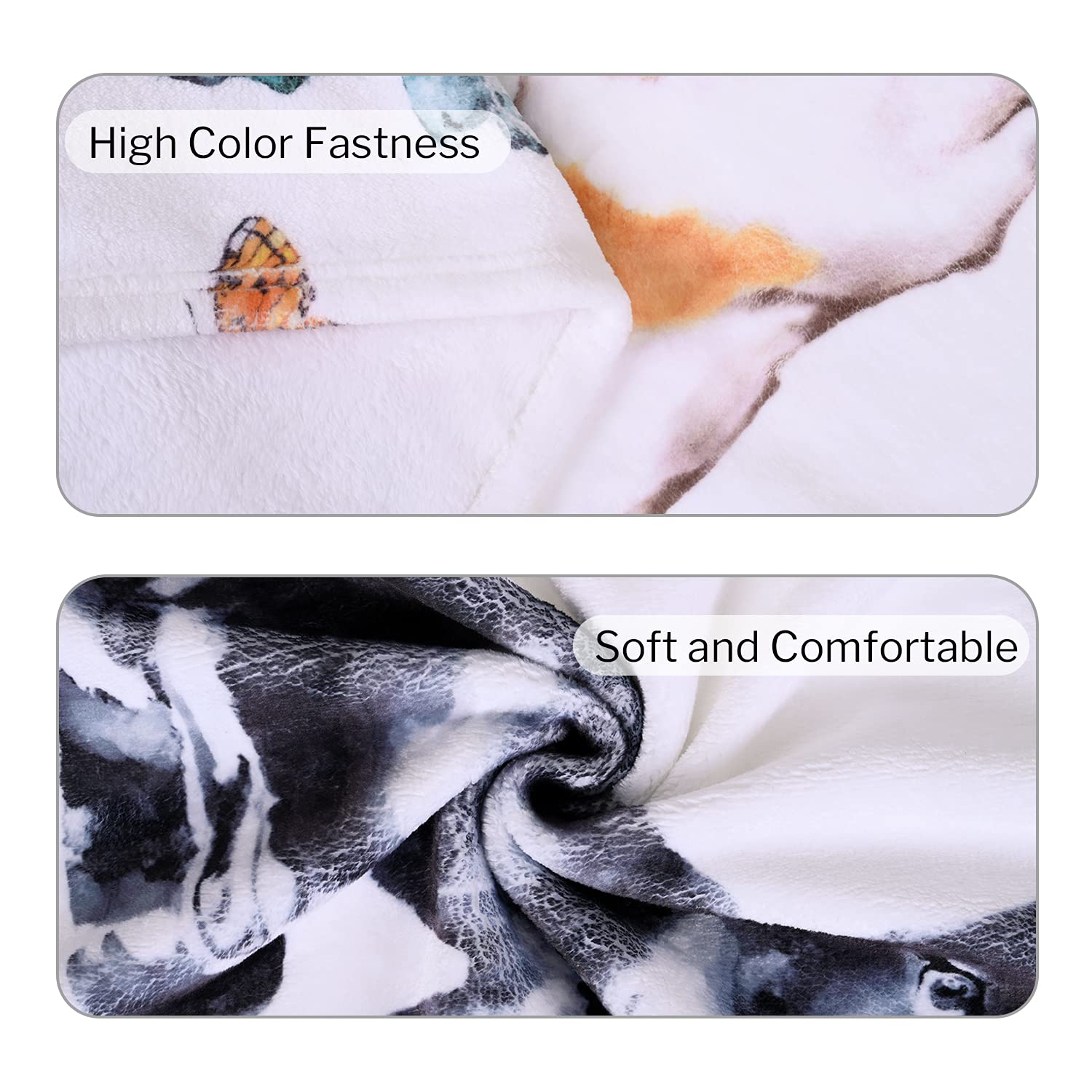 RosieLily Soft Fleece Cat Blanket for Women & Kids - Cozy White Plush Throw with Cute Cartoon Cat Design - Perfect for Sofa, Bed, Office & Gift Giving